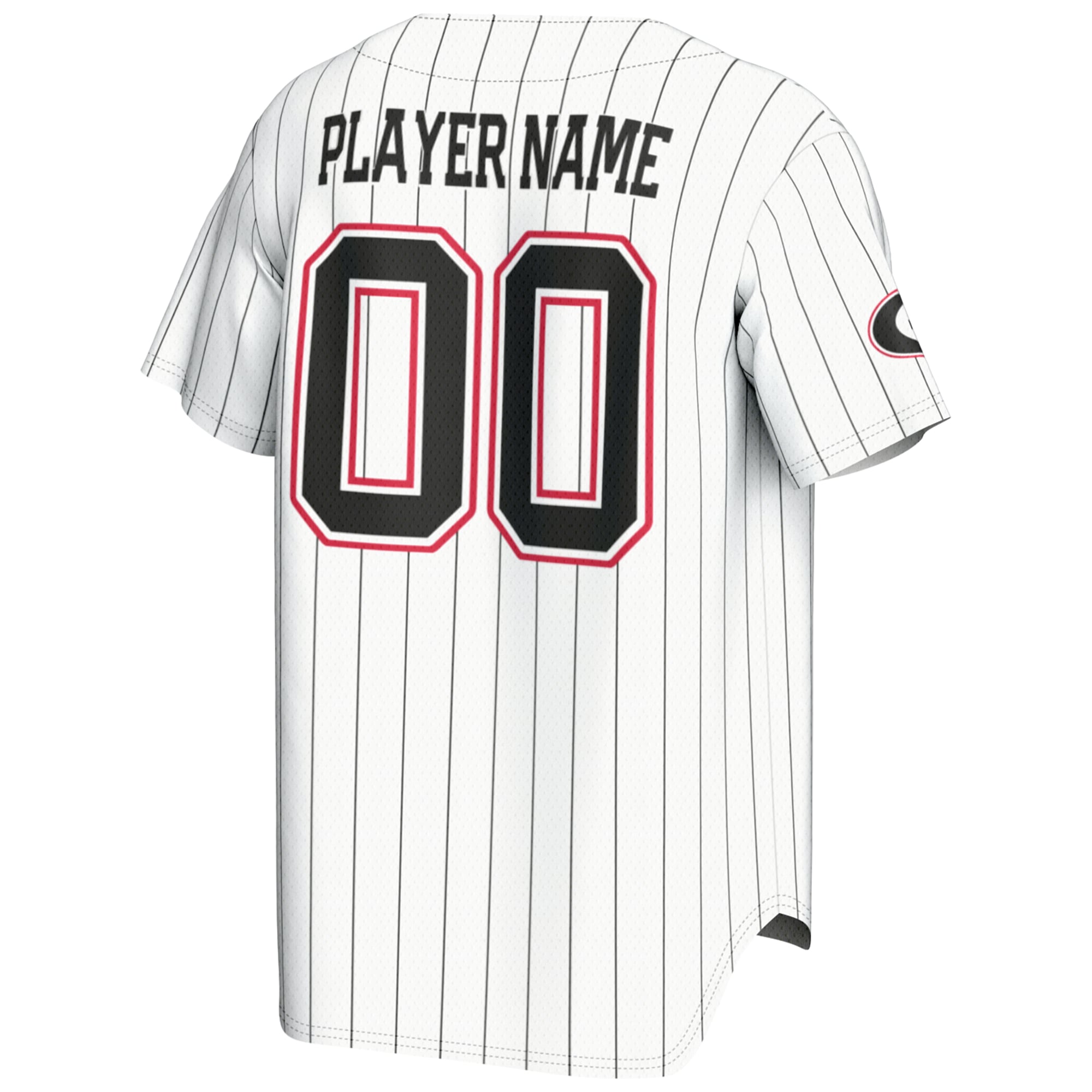 Georgia Bulldogs Lightweight Baseball Jersey White - back view