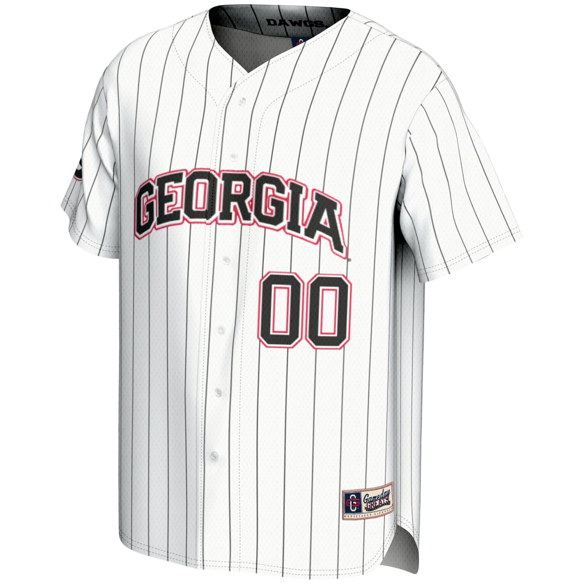 Georgia Bulldogs Lightweight Baseball Jersey White - front view