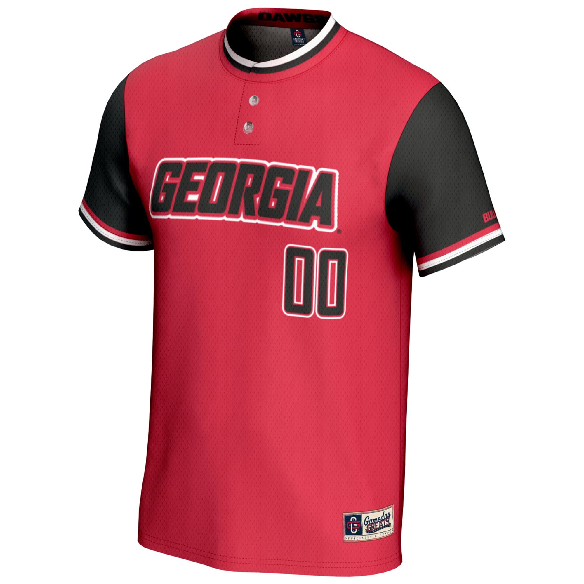 Georgia Bulldogs Unisex Lightweight Softball Jersey Red - front view
