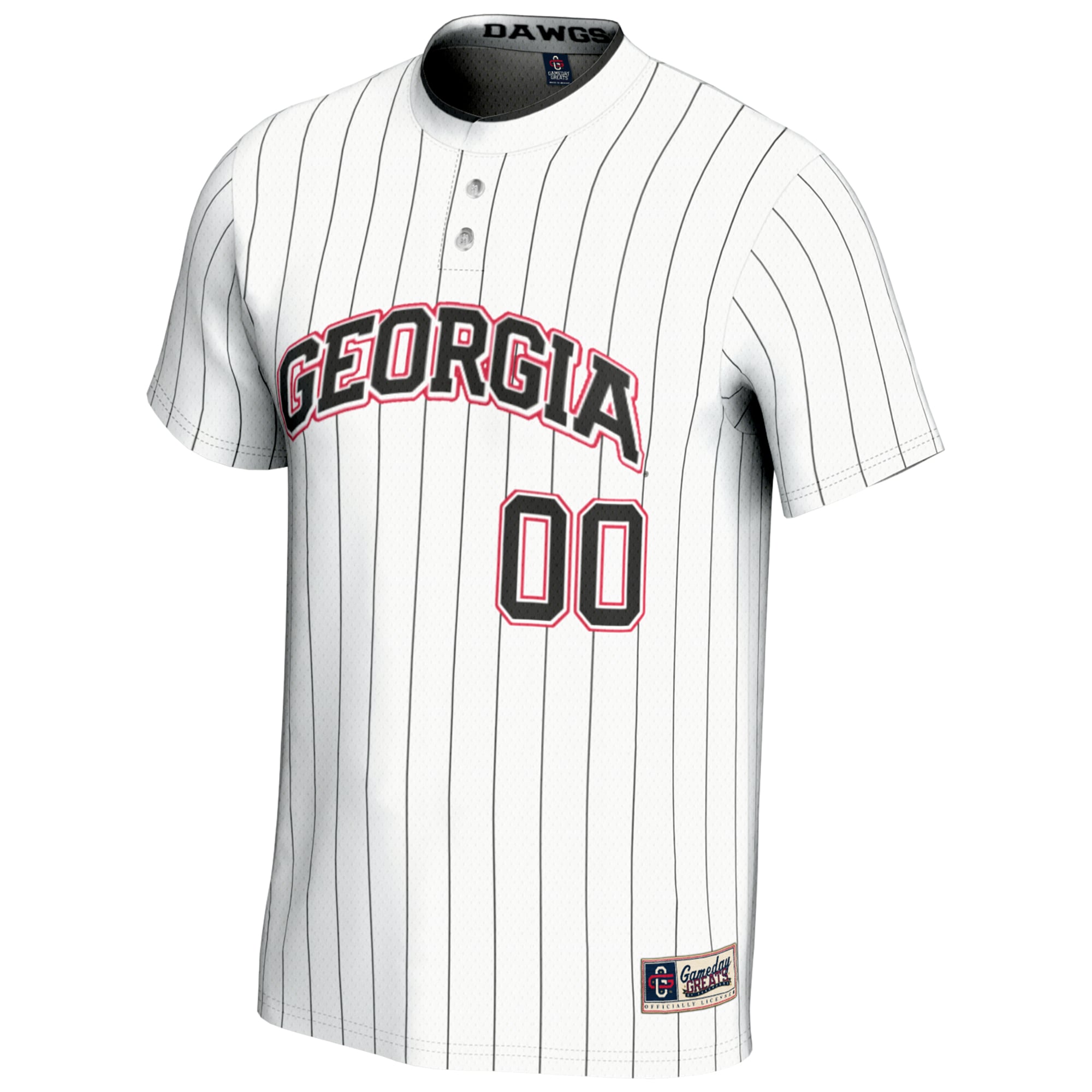 Georgia Bulldogs Unisex Lightweight Softball Jersey White - front view