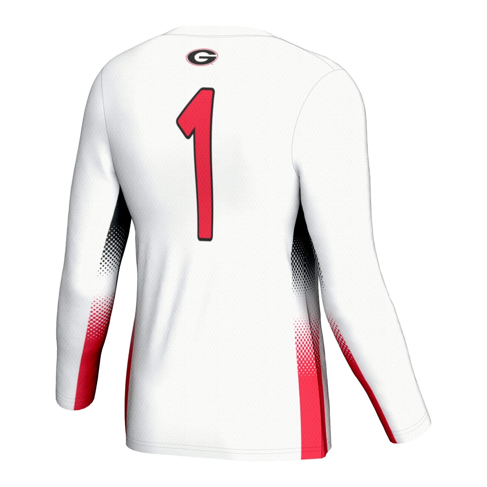 #1 Georgia Bulldogs Unisex Lightweight Volleyball Jersey White - back view