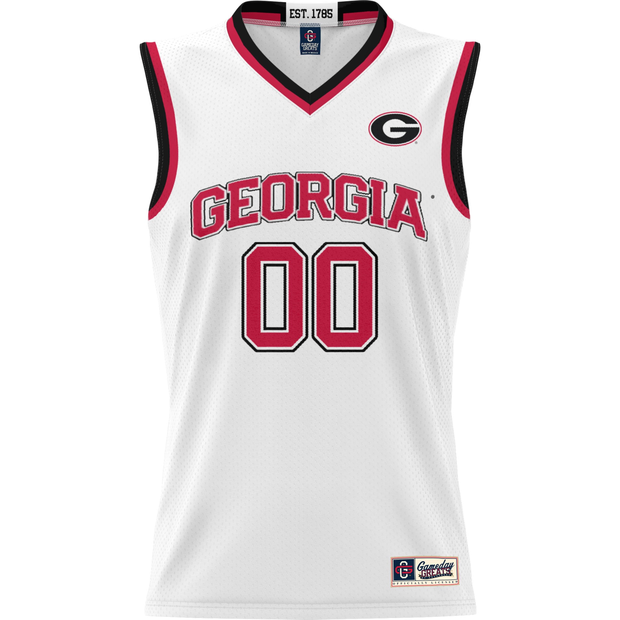 Georgia Bulldogs Unisex Lightweight Women's Basketball Jersey White - front view