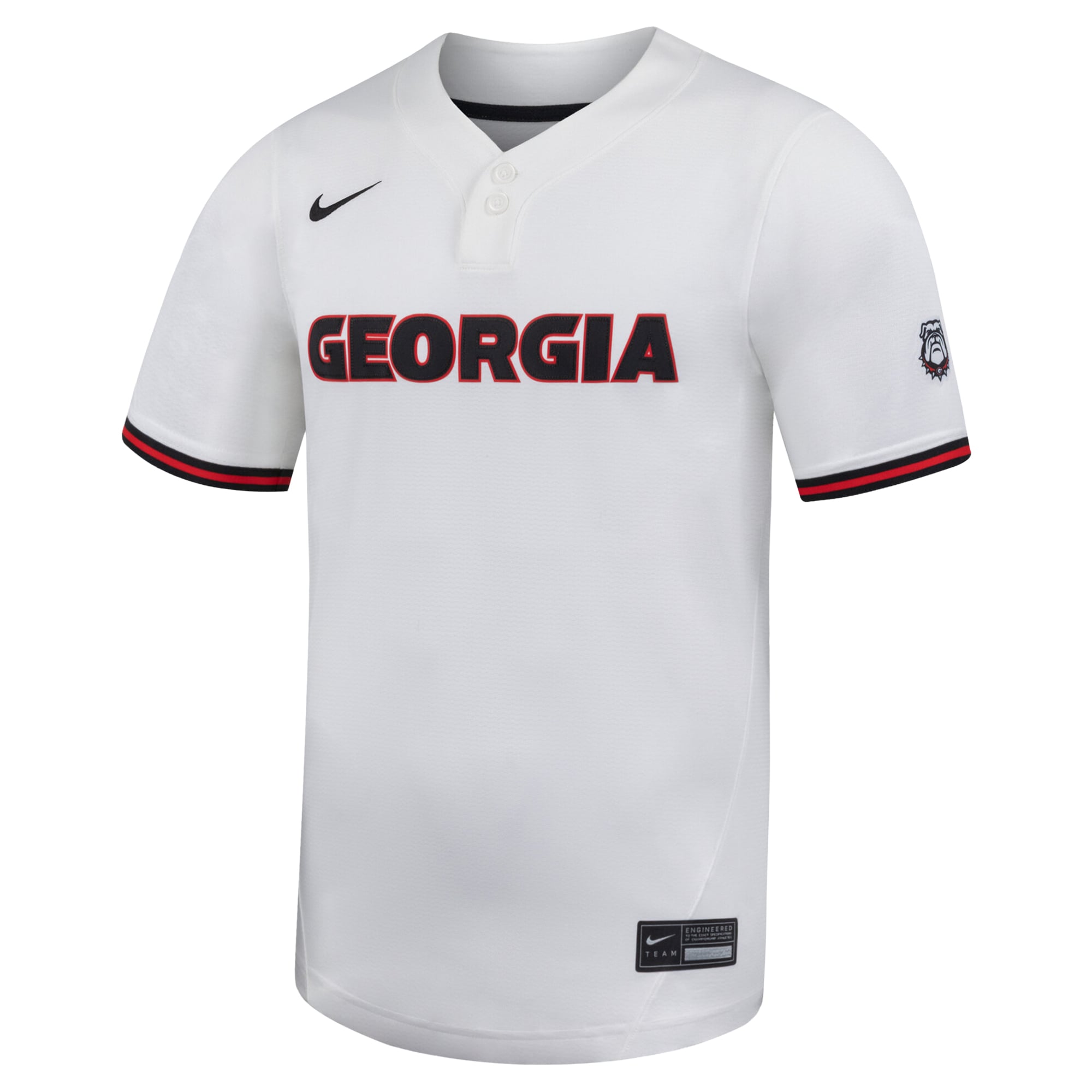 Georgia Bulldogs Unisex Softball Jersey White - front view