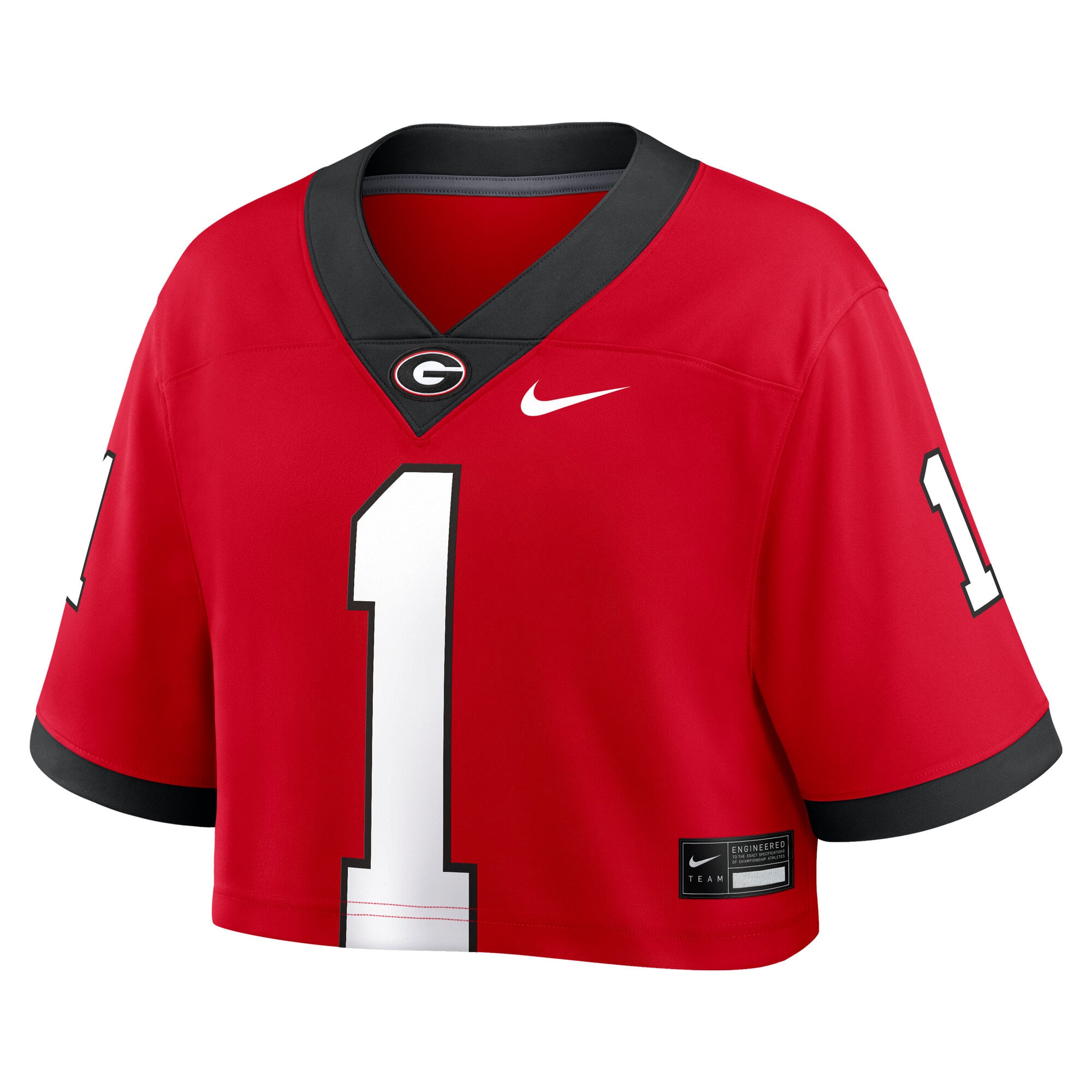 Georgia Bulldogs Women's Crop Top Jersey Red - front view
