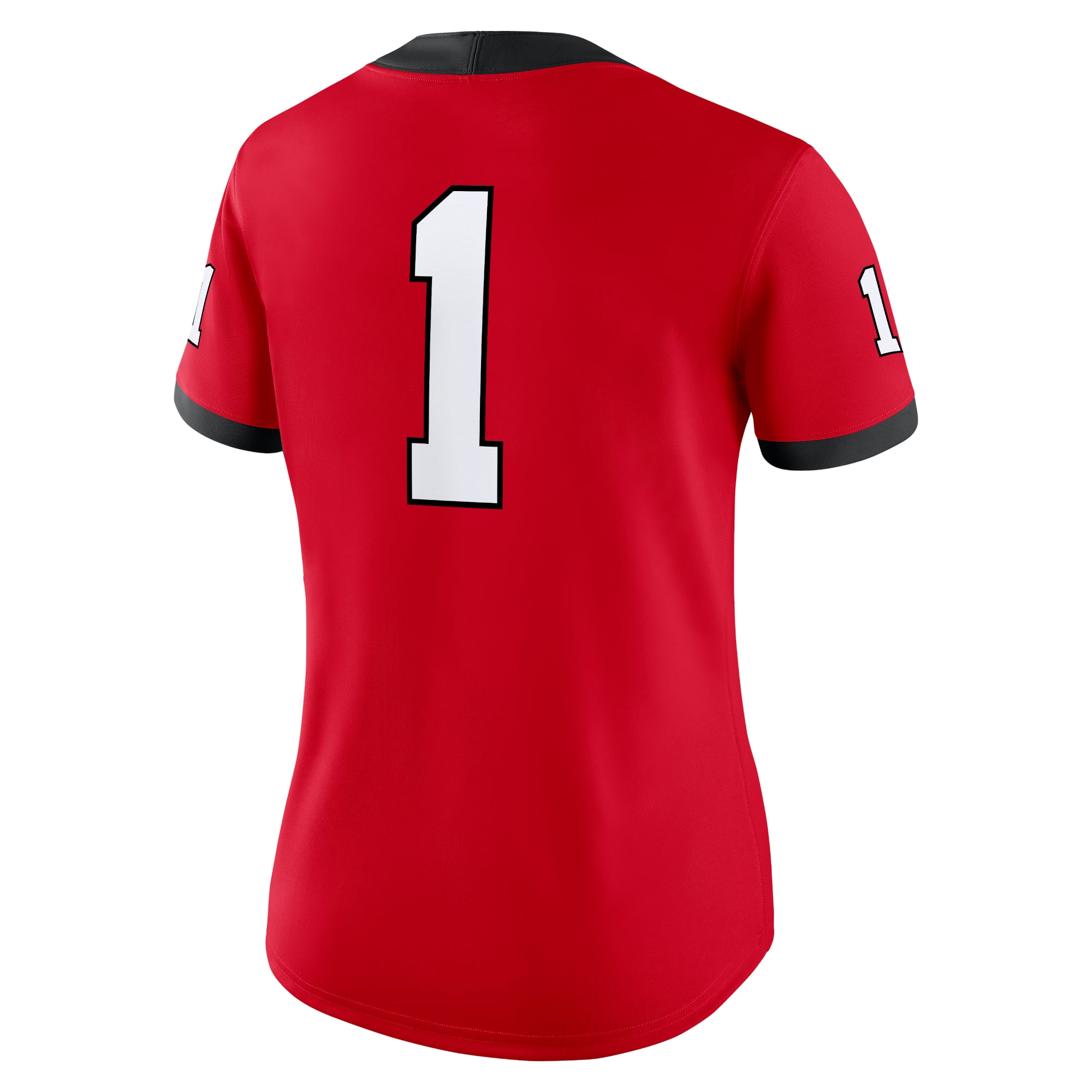 #1 Georgia Bulldogs Women's Jersey Red - back view