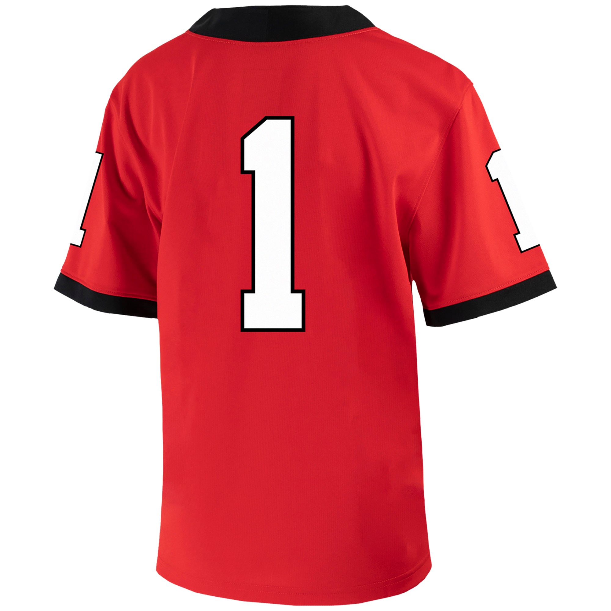 #1 Georgia Bulldogs Youth Home Jersey Red - back view