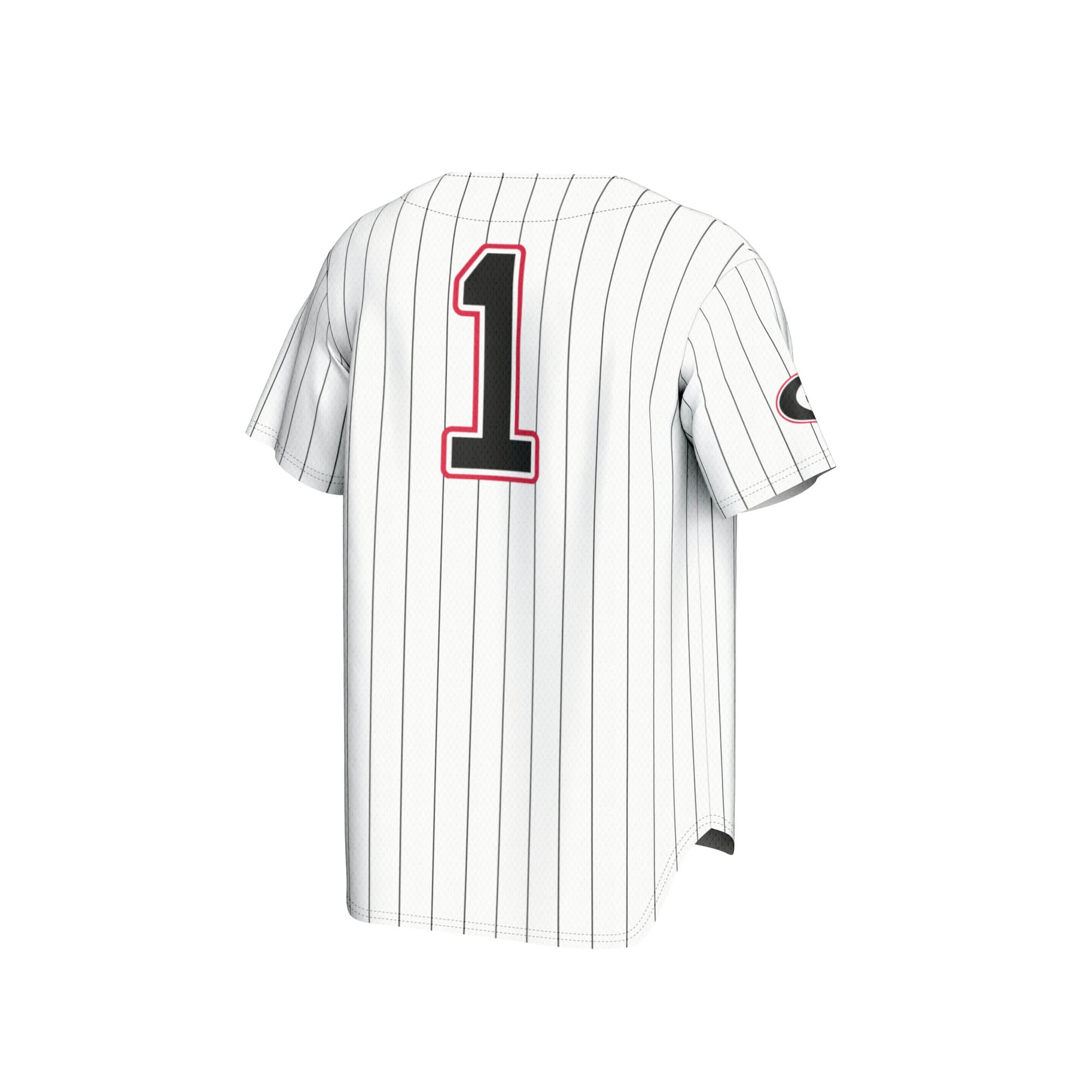 #1 Georgia Bulldogs Youth Lightweight Baseball Jersey White - back view
