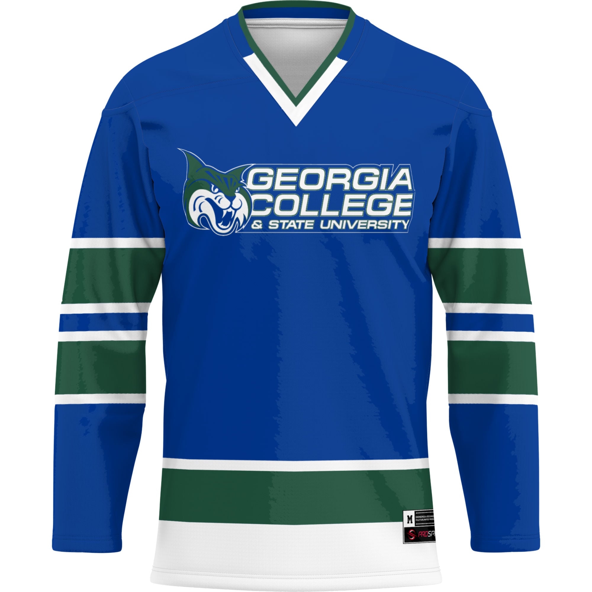 Georgia College Bobcats Hockey Jersey Blue - front view