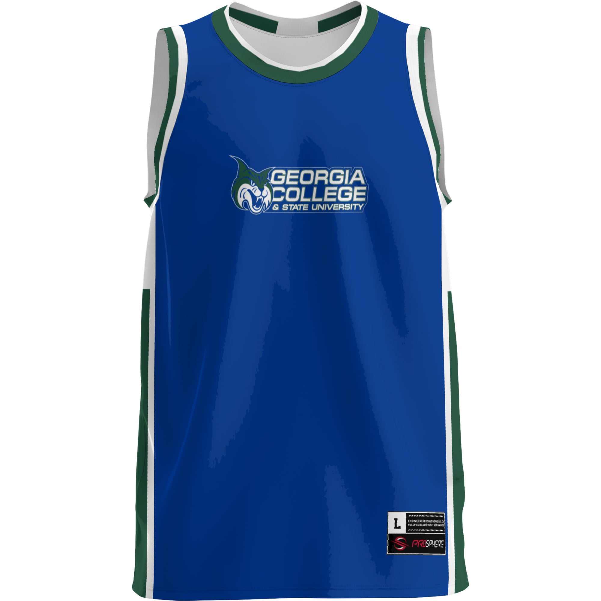 Georgia College Bobcats Youth Lightweight Basketball Jersey Blue - front view