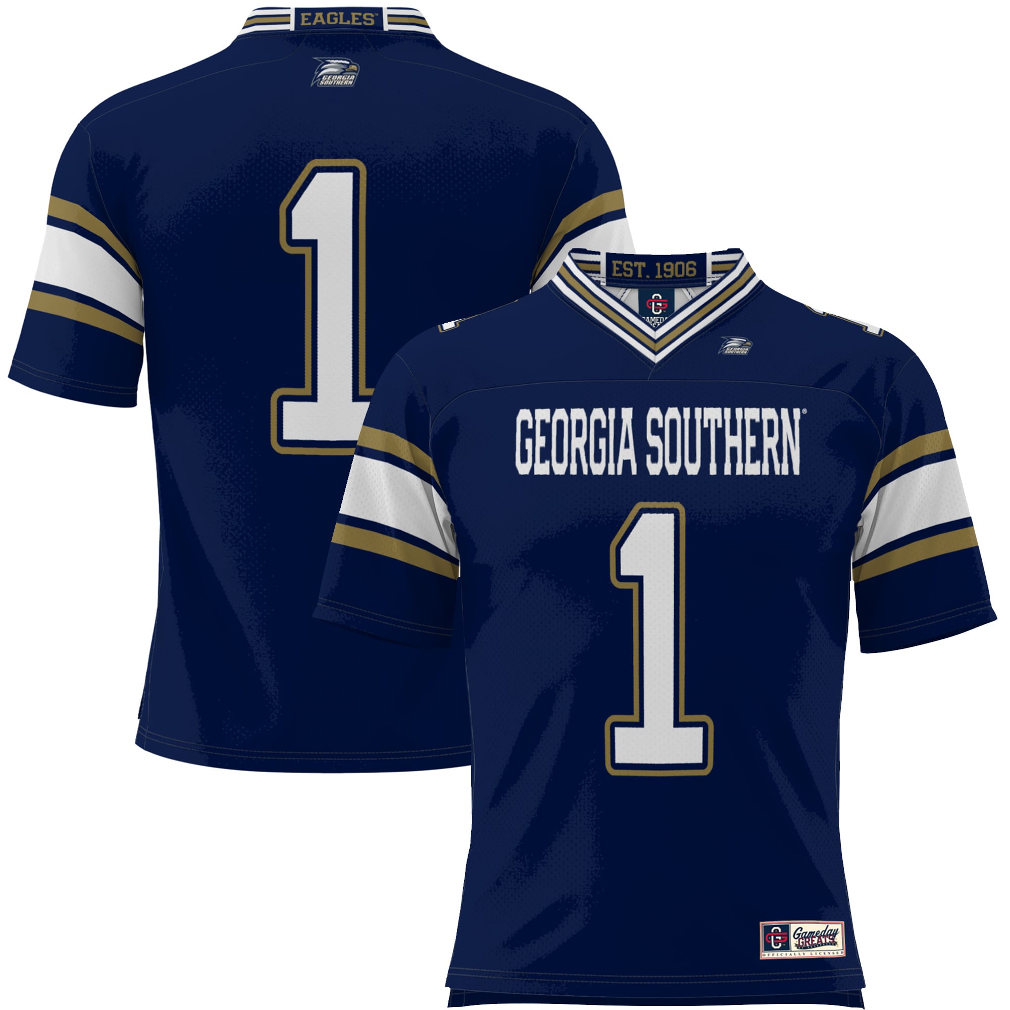 #1 Georgia Southern Eagles Endzone Football Jersey Blue - front view