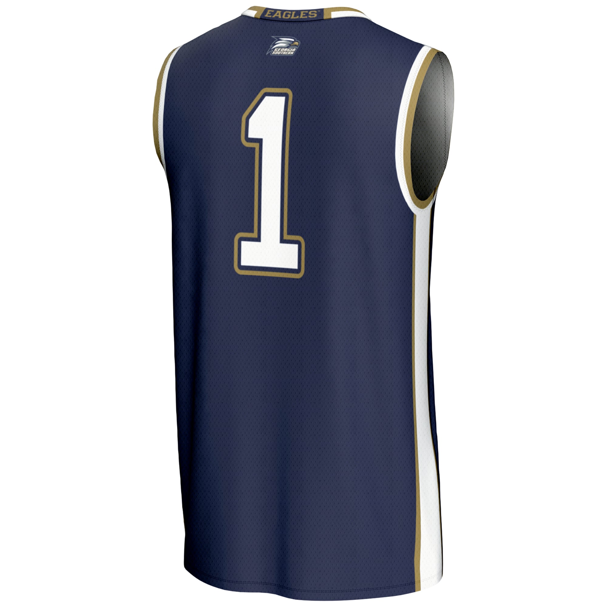 #1 Georgia Southern Eagles Lightweight Basketball Jersey Blue - back view