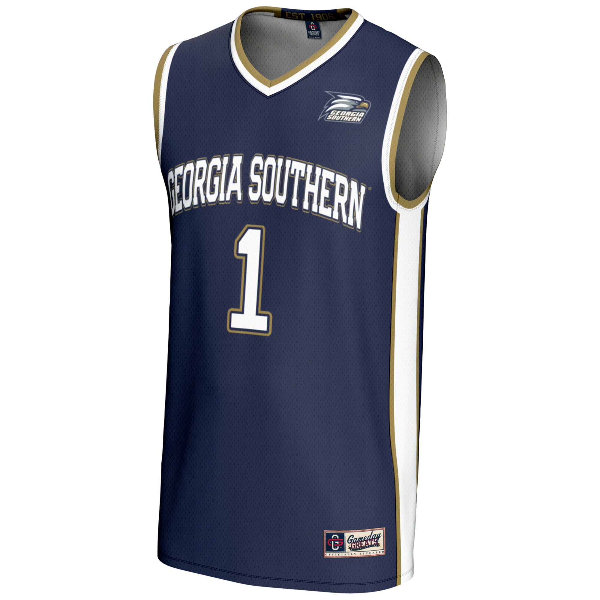 #1 Georgia Southern Eagles Lightweight Basketball Jersey Blue - front view