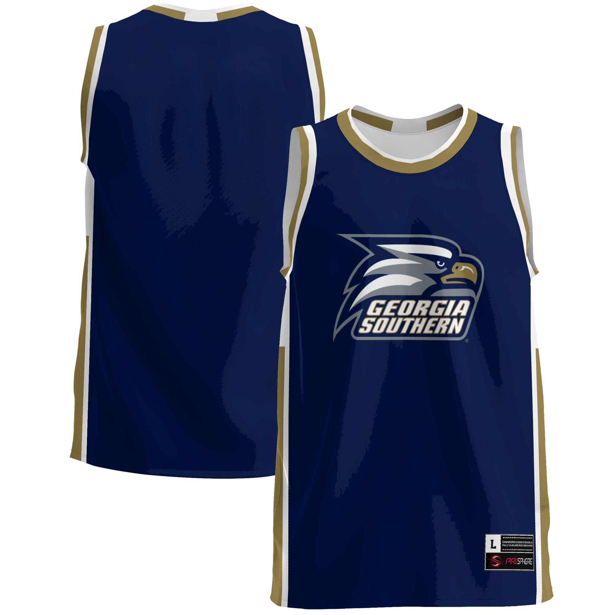 Georgia Southern Eagles Lightweight Basketball Jersey Navy - front and back view