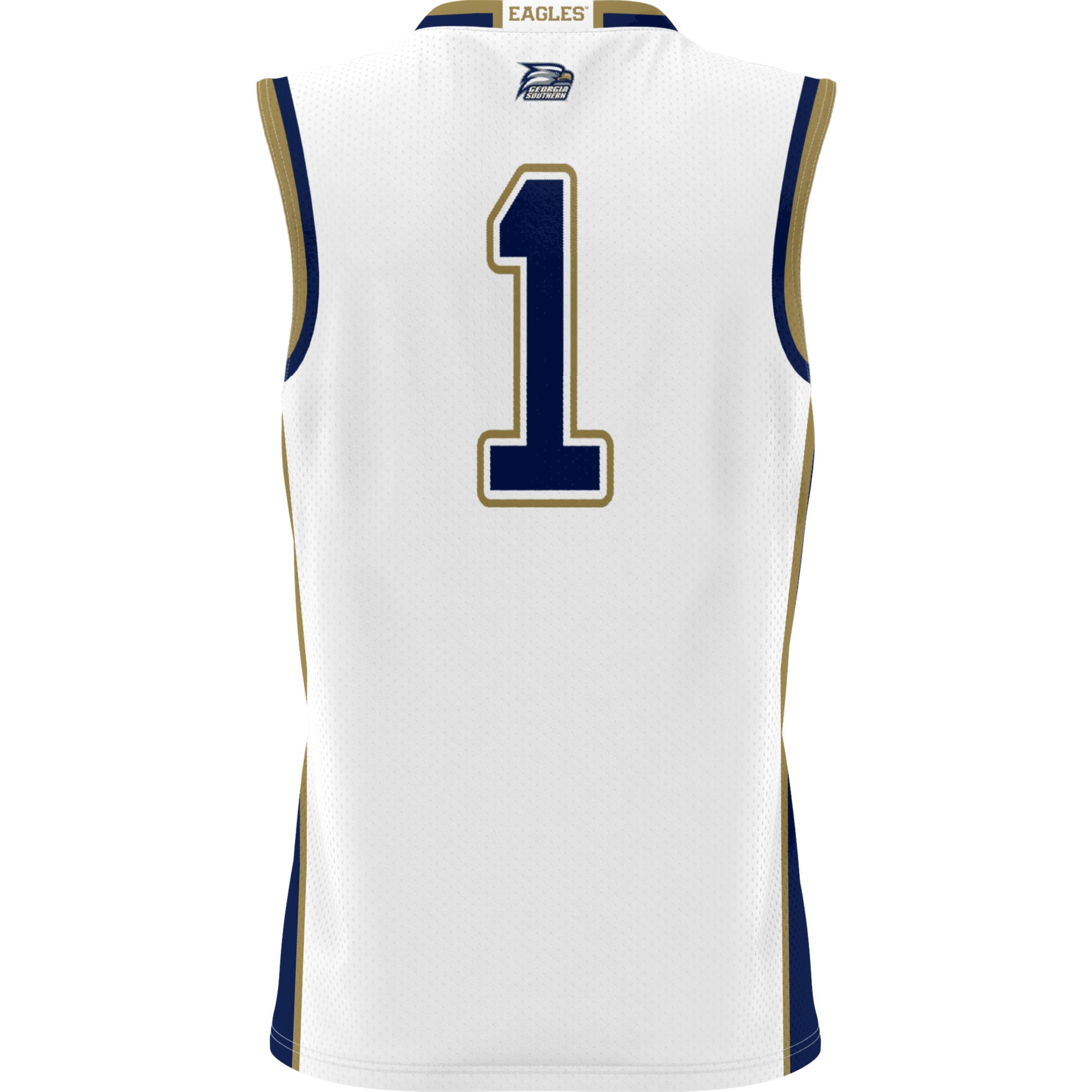 #1 Georgia Southern Eagles Youth Lightweight Basketball Jersey White - back view