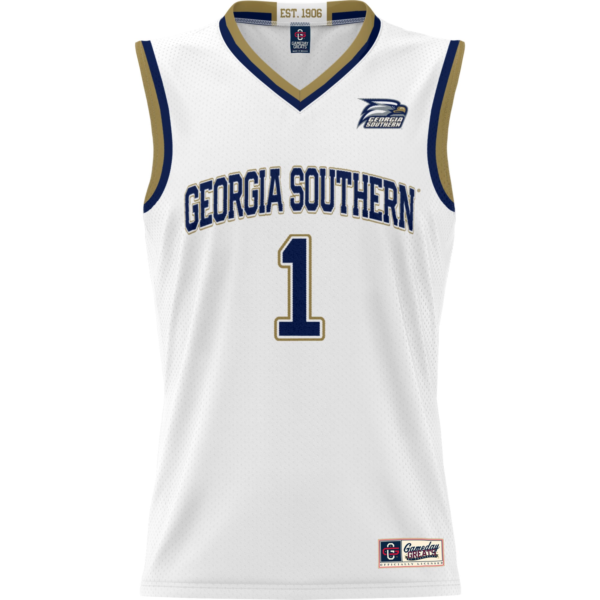 #1 Georgia Southern Eagles Youth Lightweight Basketball Jersey White - front view