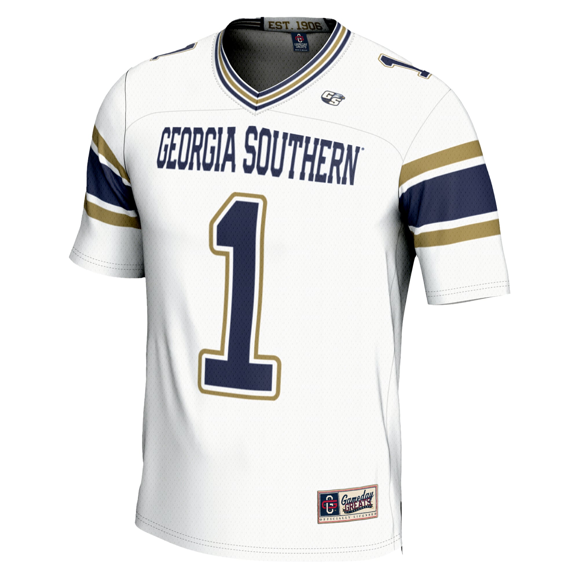 #1 Georgia Southern Eagles Youth Endzone Football Jersey White - back view