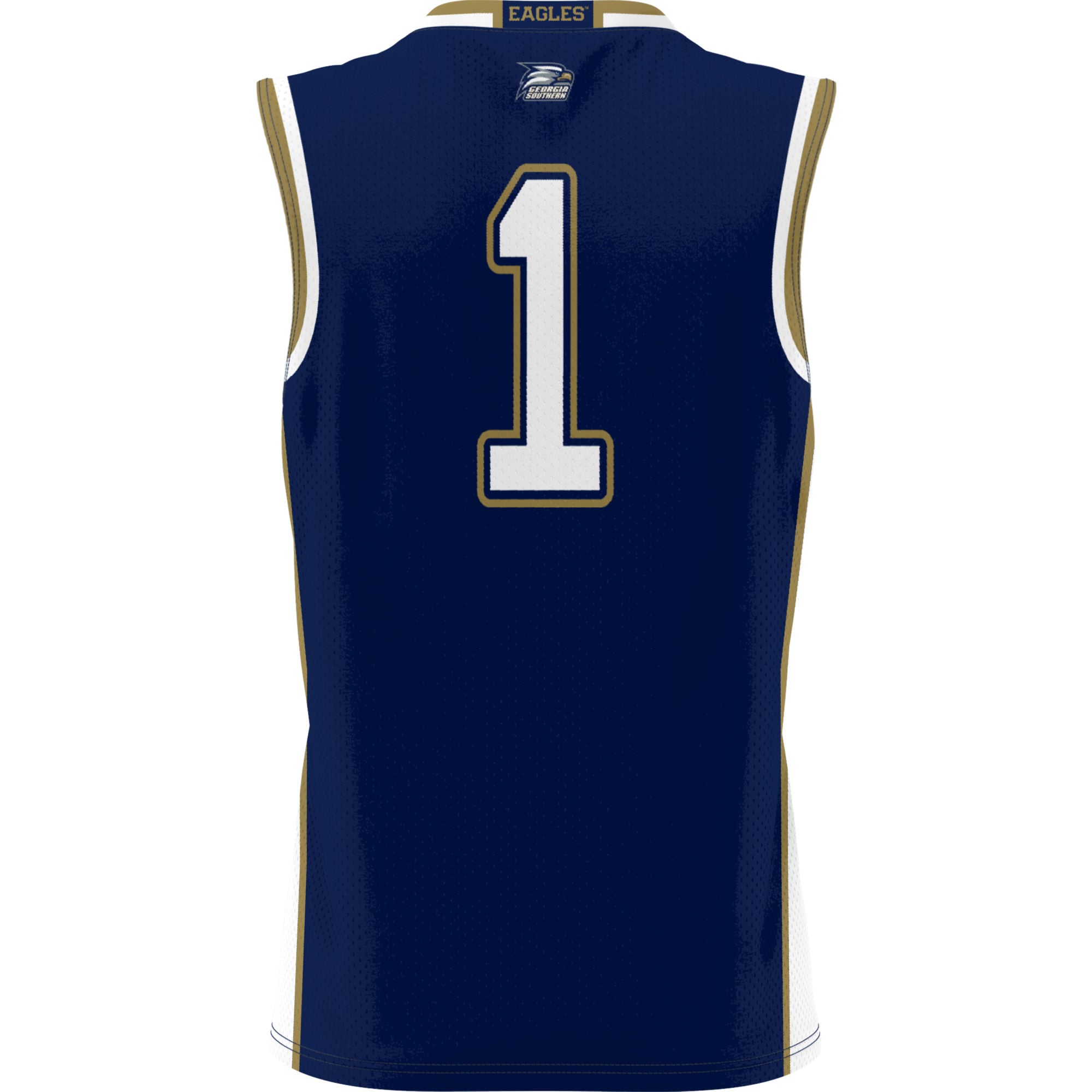#1 Georgia Southern Eagles Youth Lightweight Basketball Jersey Blue - back view