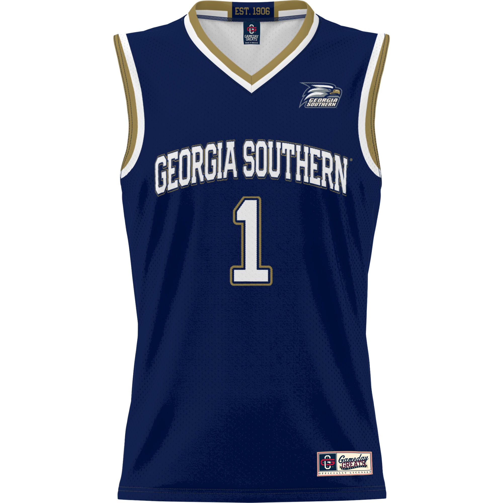 #1 Georgia Southern Eagles Youth Lightweight Basketball Jersey Blue - front view