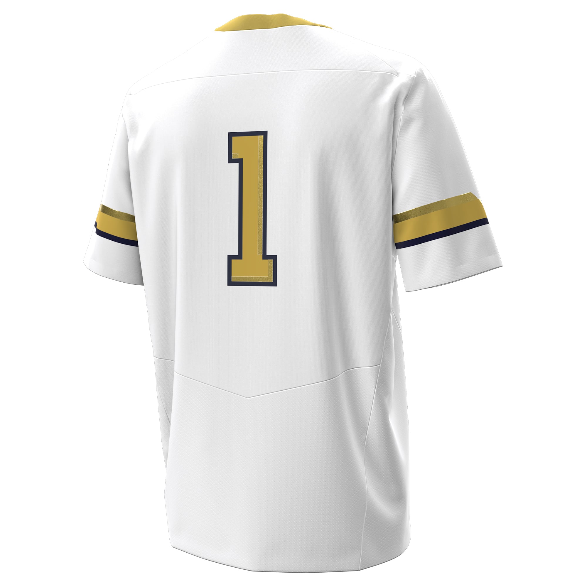 #1 Georgia Tech Yellow Jackets Away Football Jersey White - back view