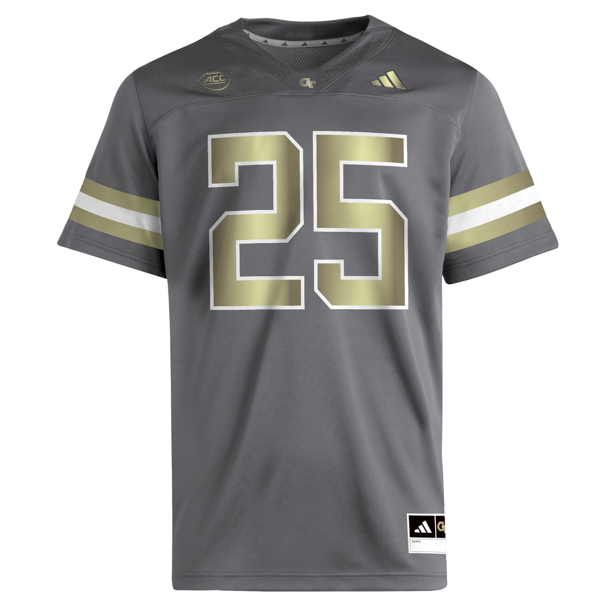 #25 Georgia Tech Yellow Jackets Jersey Gray - front view