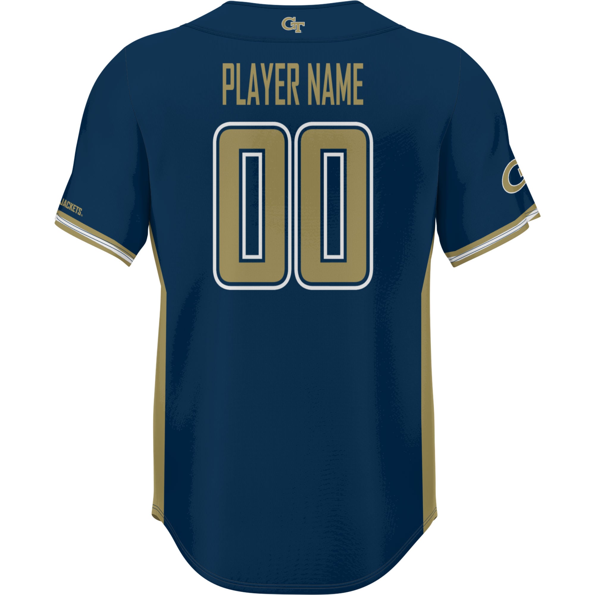 Georgia Tech Yellow Jackets Lightweight Baseball Jersey Navy - back view