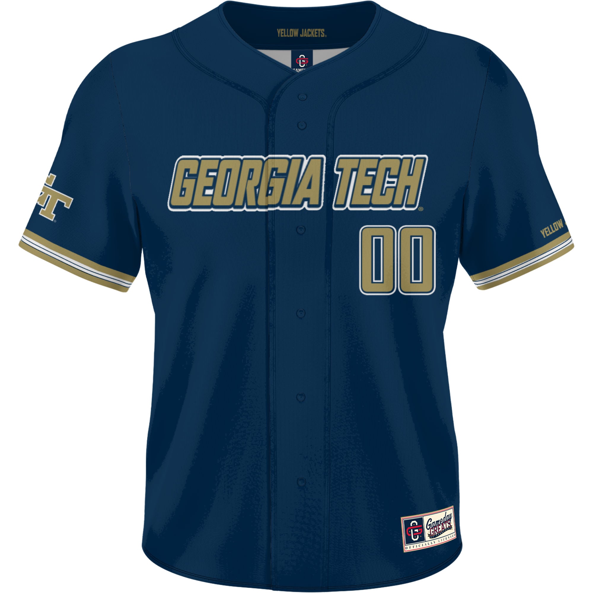 Georgia Tech Yellow Jackets Youth Lightweight Baseball Jersey Navy - front view