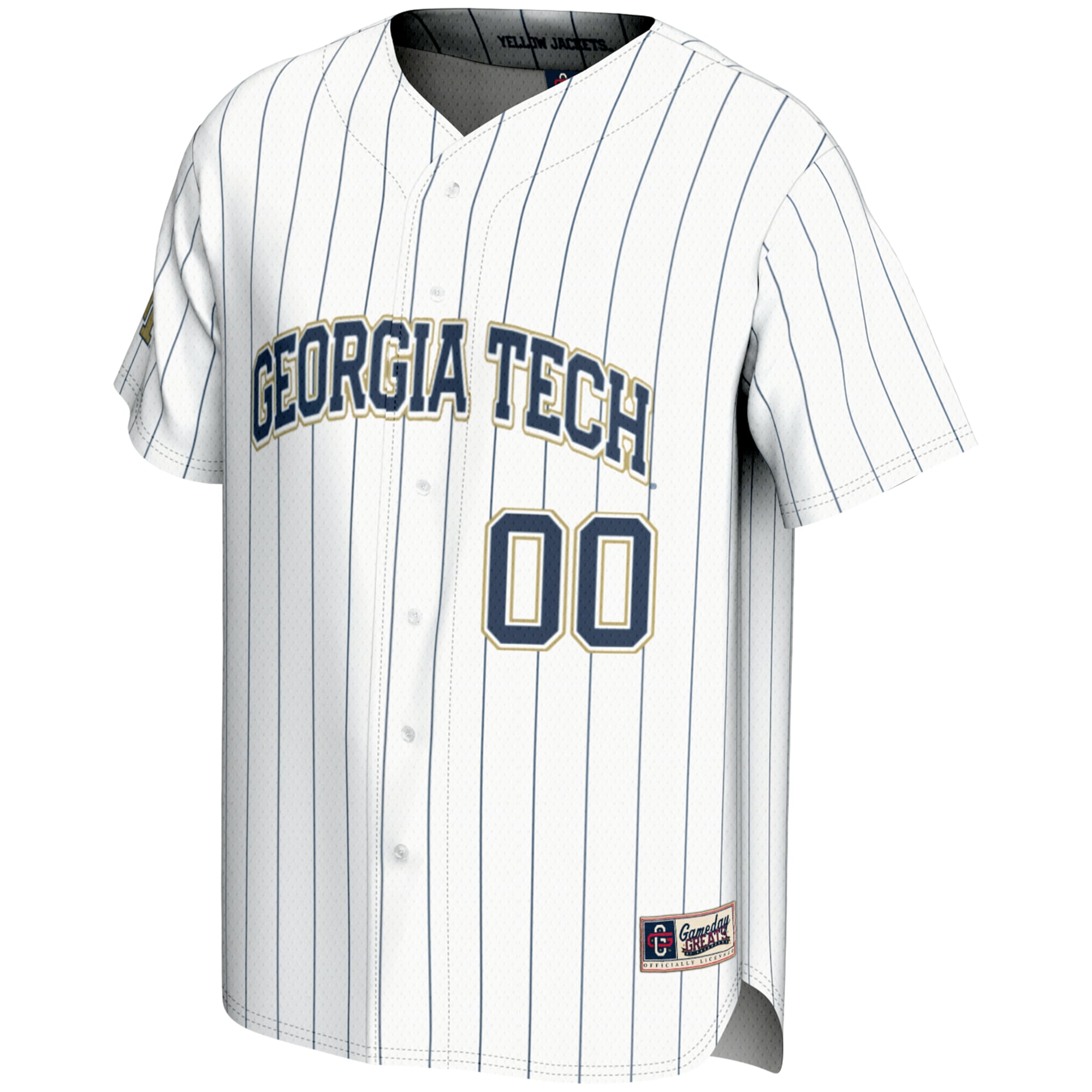 Georgia Tech Yellow Jackets Lightweight Baseball Jersey White - front view