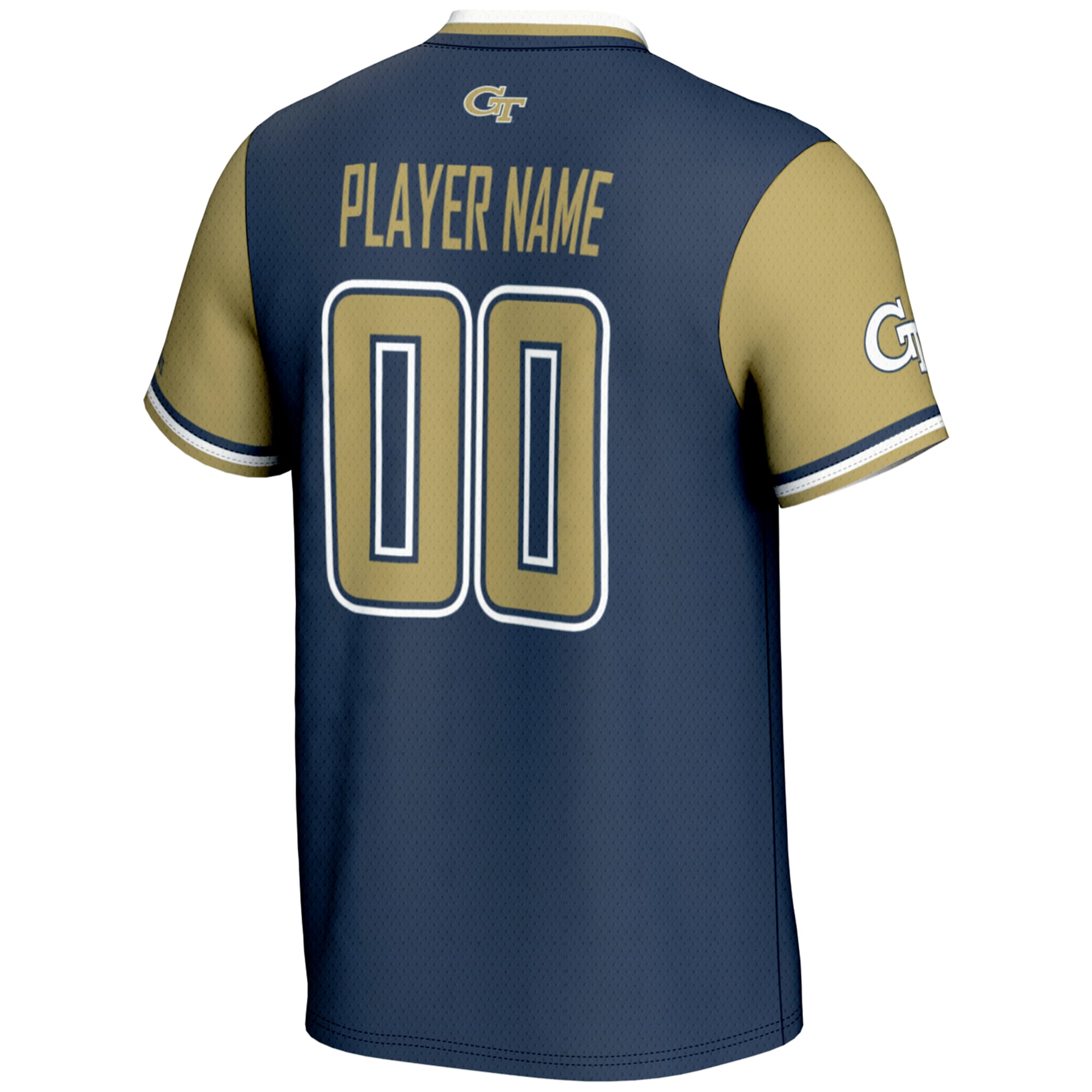 Georgia Tech Yellow Jackets Lightweight Softball Jersey Navy - back view