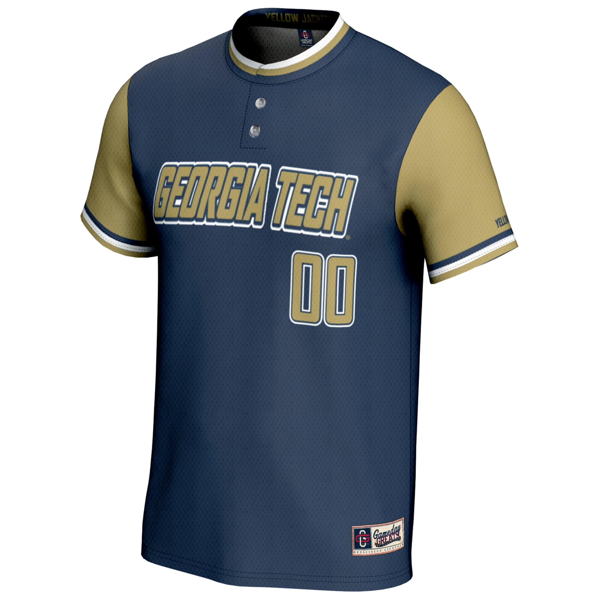 Georgia Tech Yellow Jackets Lightweight Softball Jersey Navy - front view