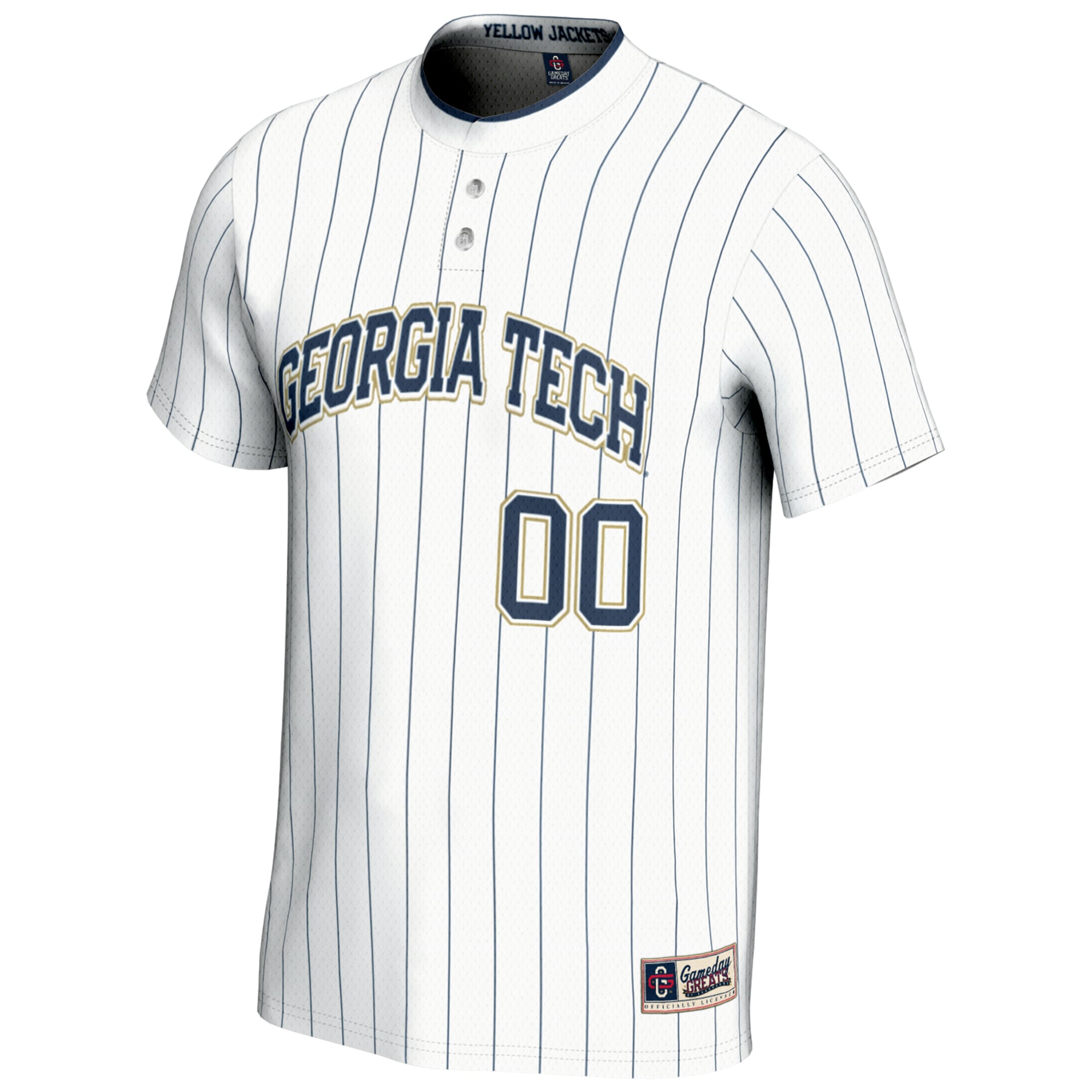 Georgia Tech Yellow Jackets Lightweight Softball Jersey White - front view