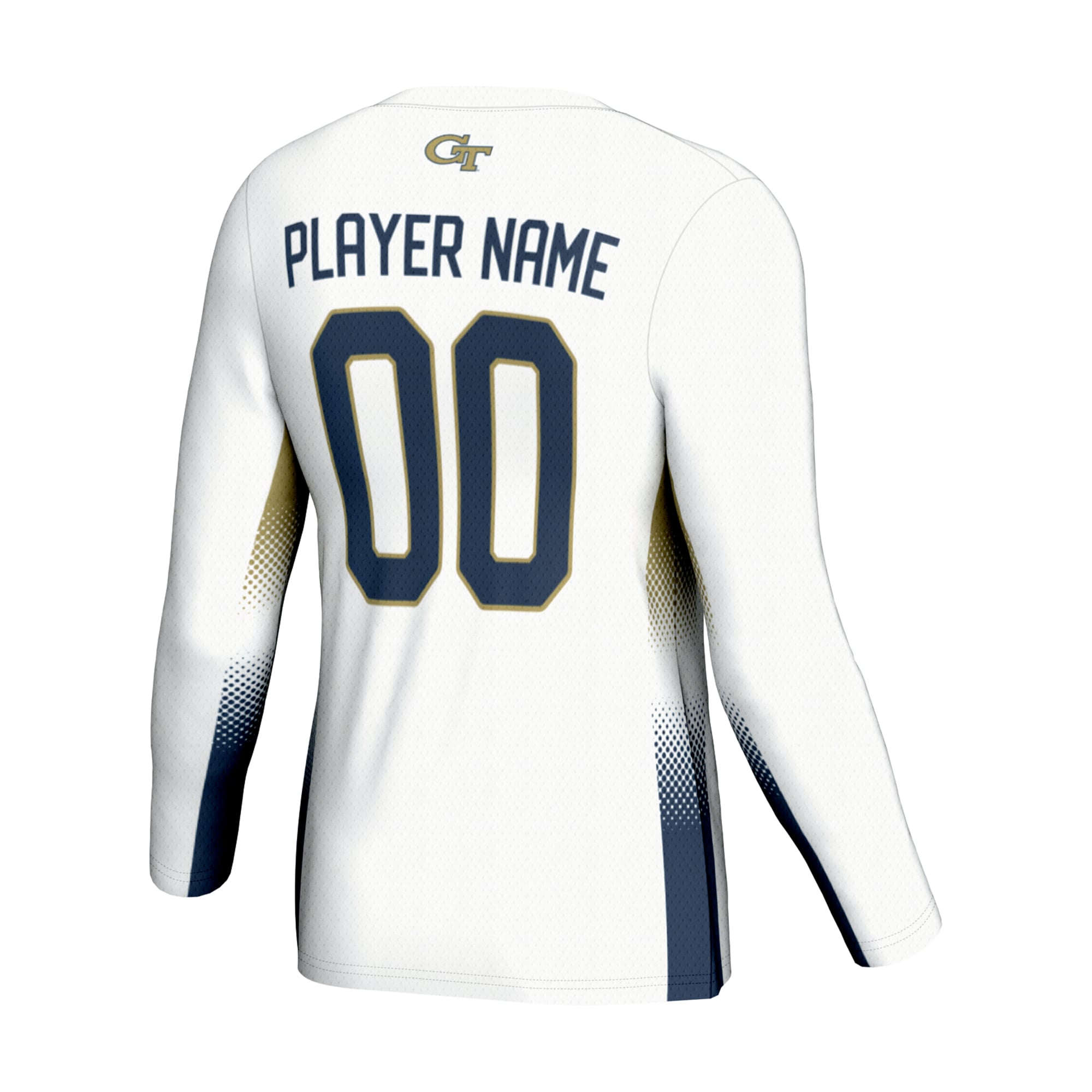 Georgia Tech Yellow Jackets Unisex Lightweight Volleyball Jersey White - back view
