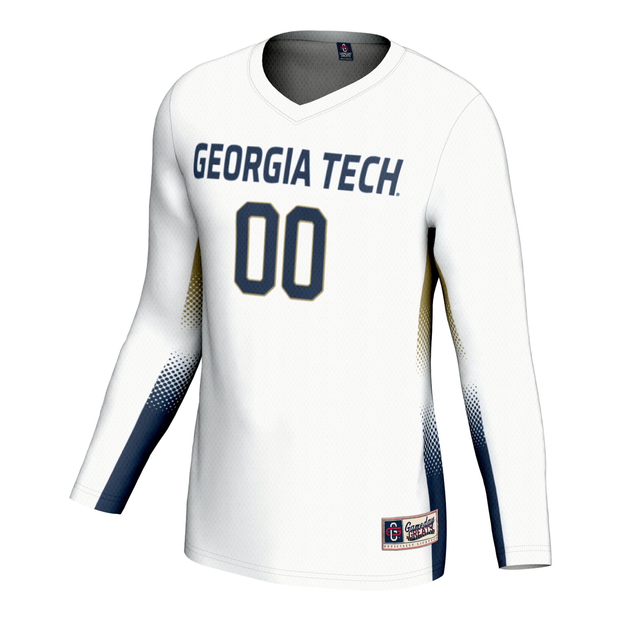 Georgia Tech Yellow Jackets Unisex Lightweight Volleyball Jersey White - front view