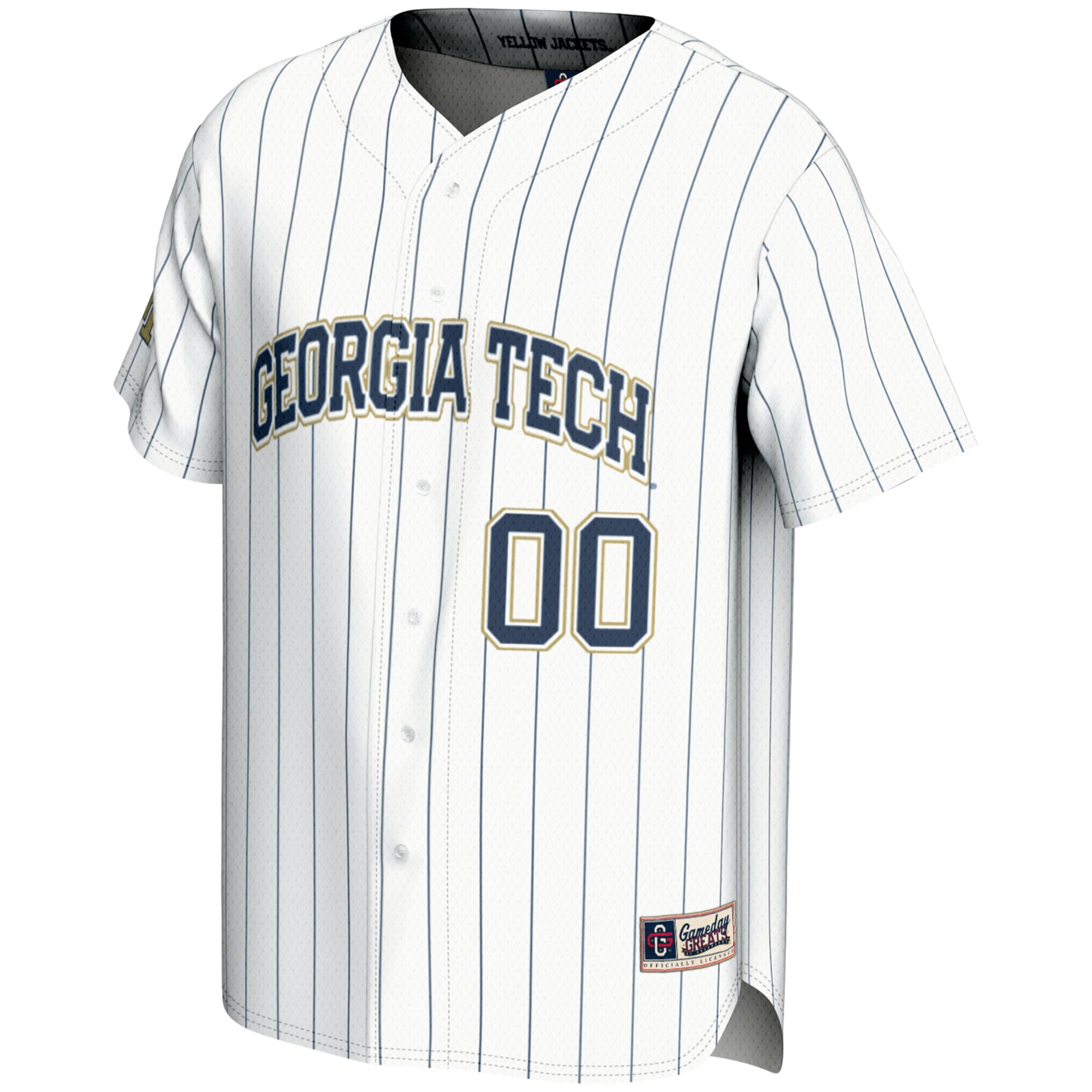 Georgia Tech Yellow Jackets Youth Lightweight Baseball Jersey White - front view
