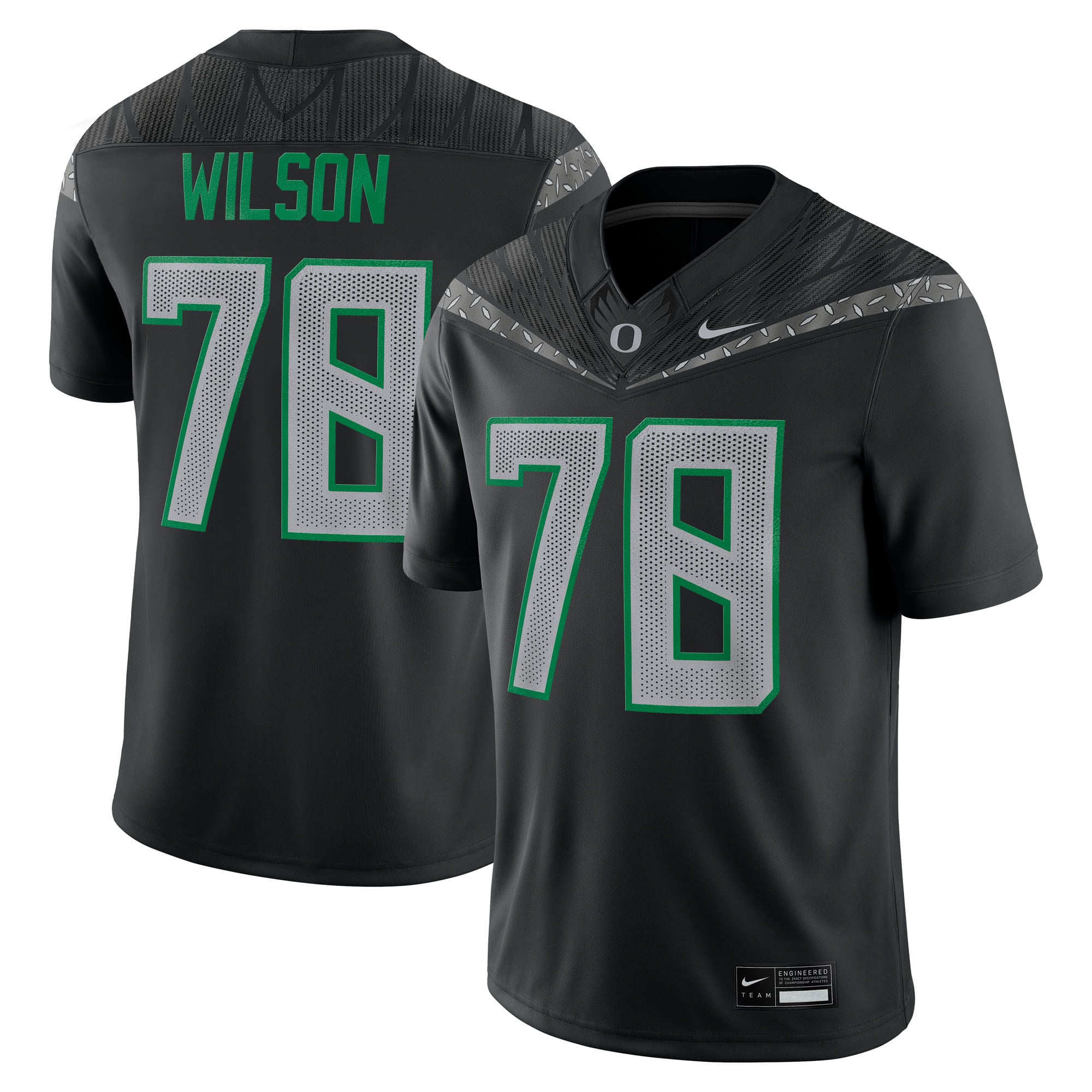 Gernorris Wilson Oregon Ducks Home Jersey Black - front and back view