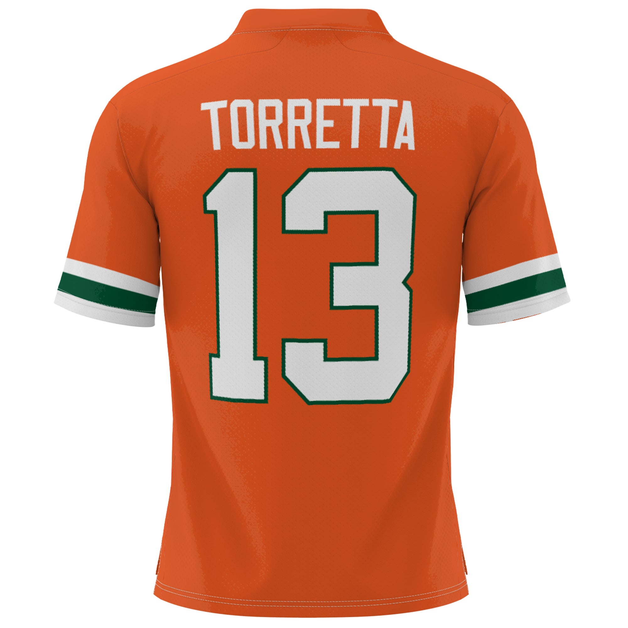 Gino Torretta Miami Hurricanes Heisman Football Jersey Orange - back view