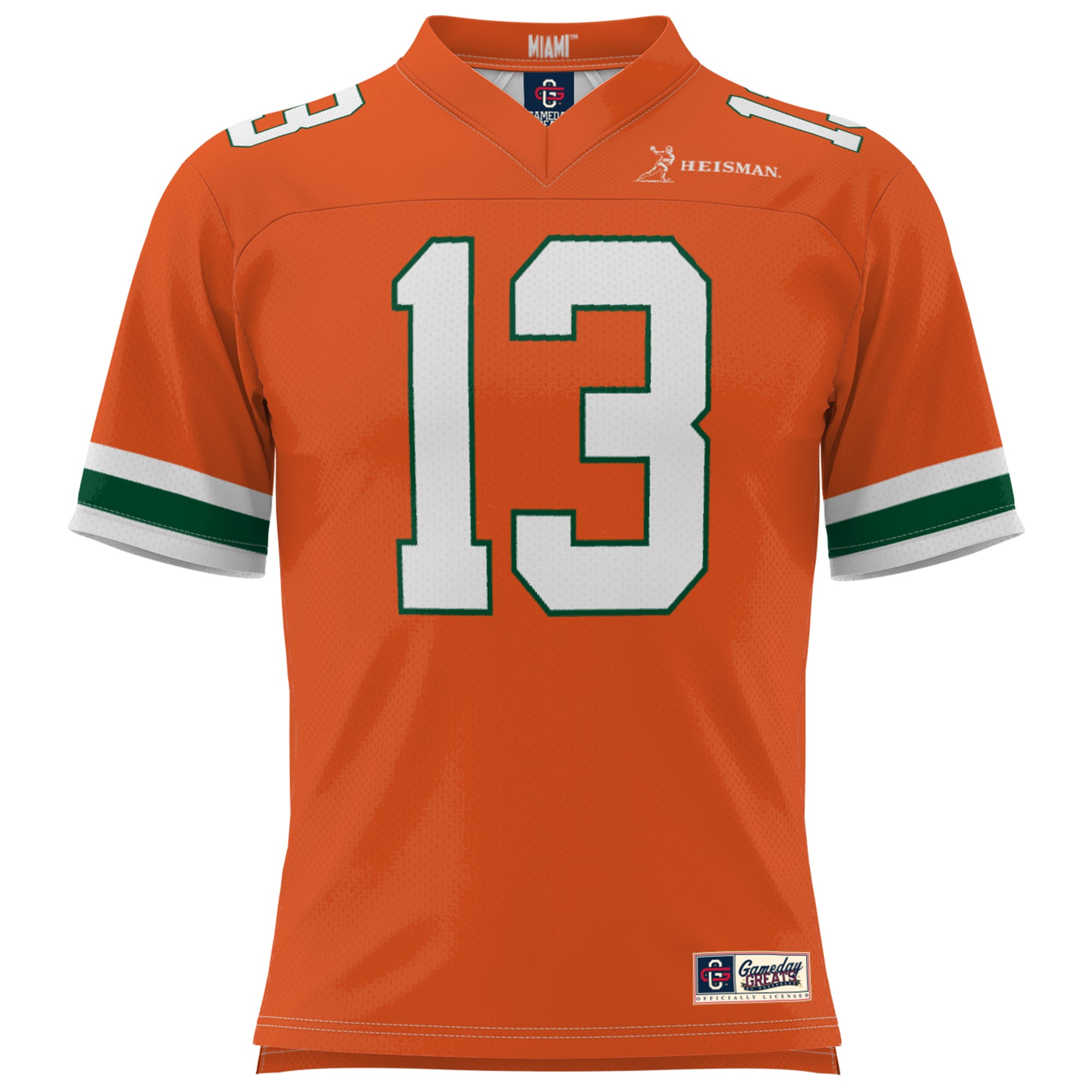 Gino Torretta Miami Hurricanes Heisman Football Jersey Orange - front view