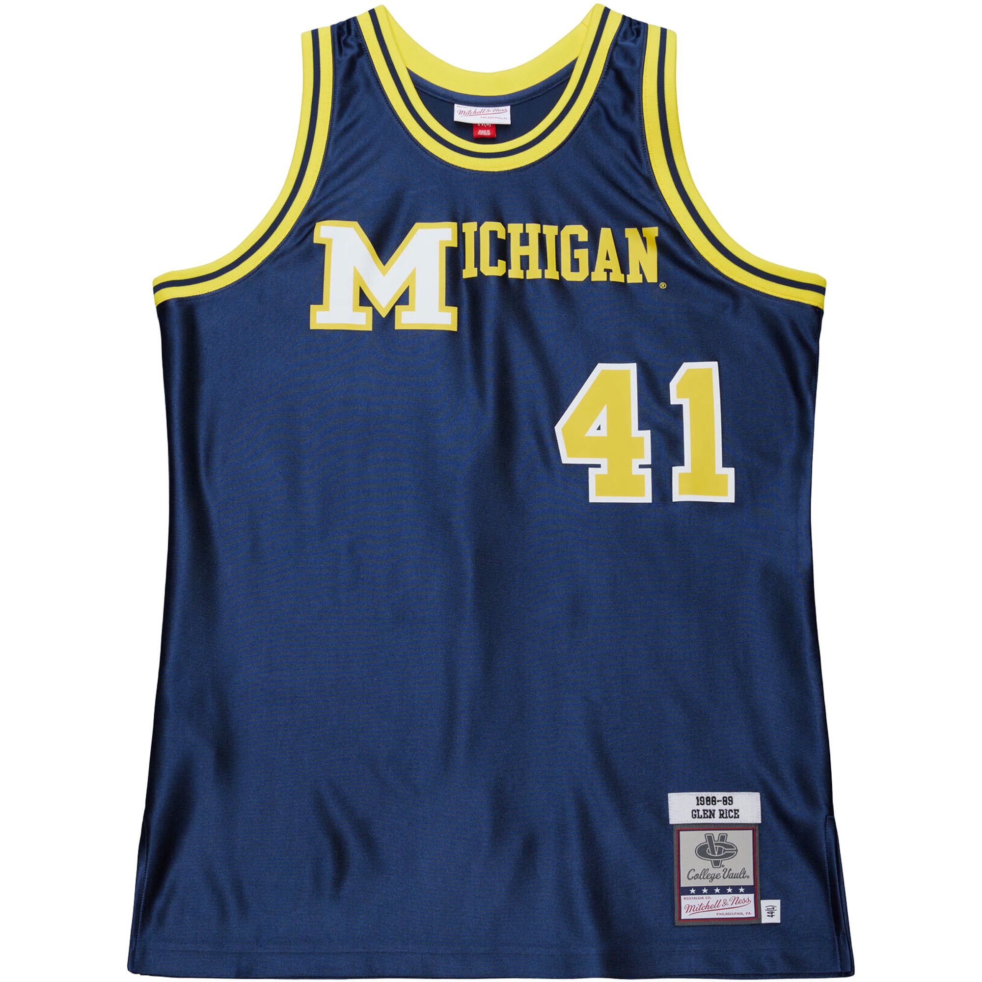 Glen Rice Michigan Wolverines 1988/89 Jersey Navy - front view