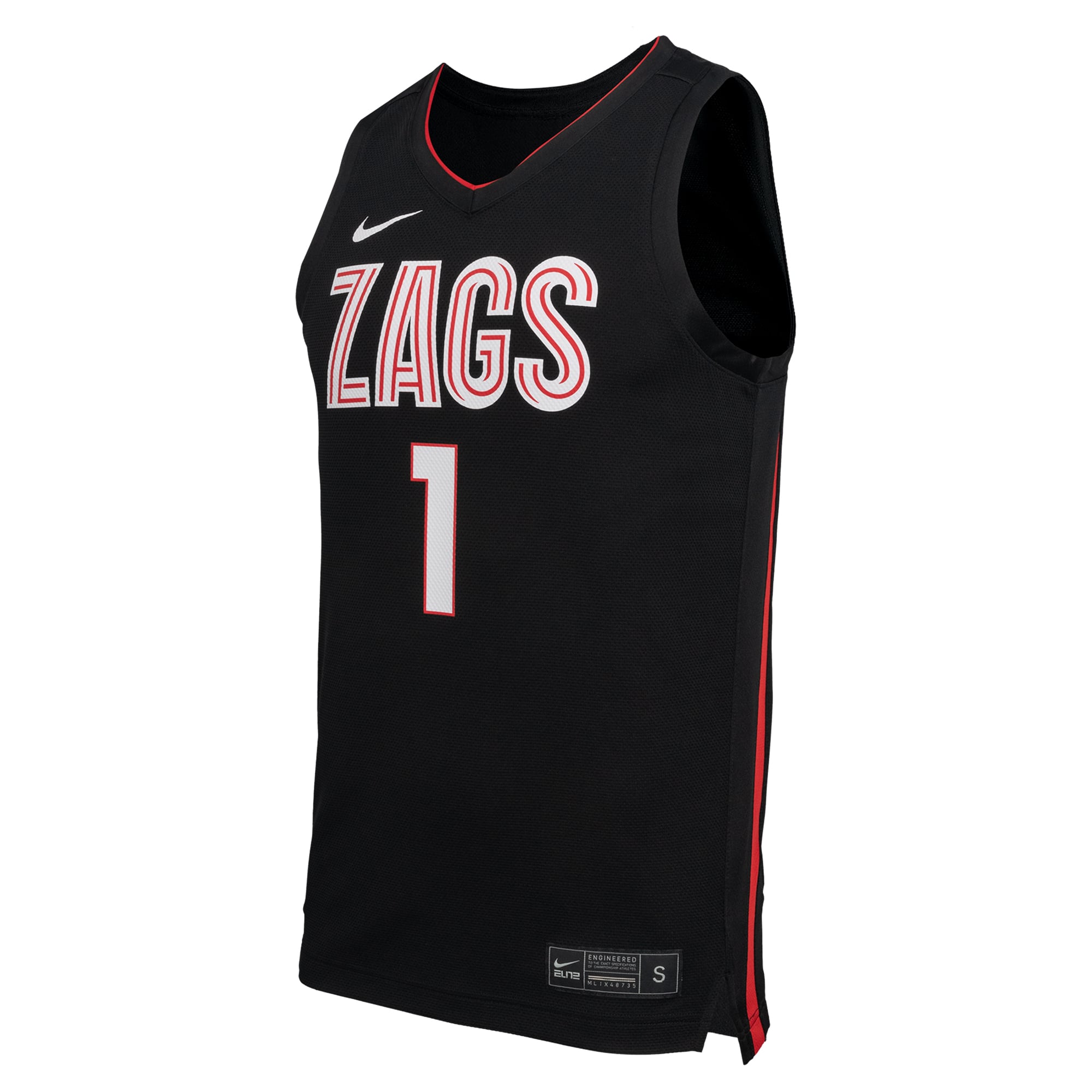 Gonzaga Bulldogs Basketball Jersey Black - front view