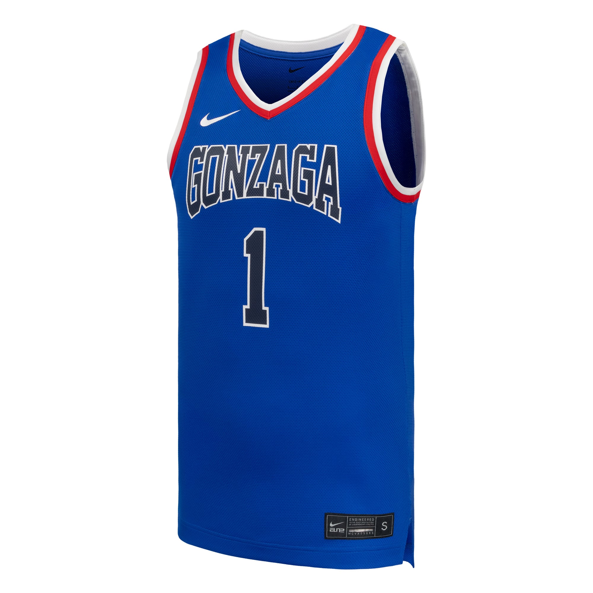 #1 Gonzaga Bulldogs Basketball Jersey Royal - front view