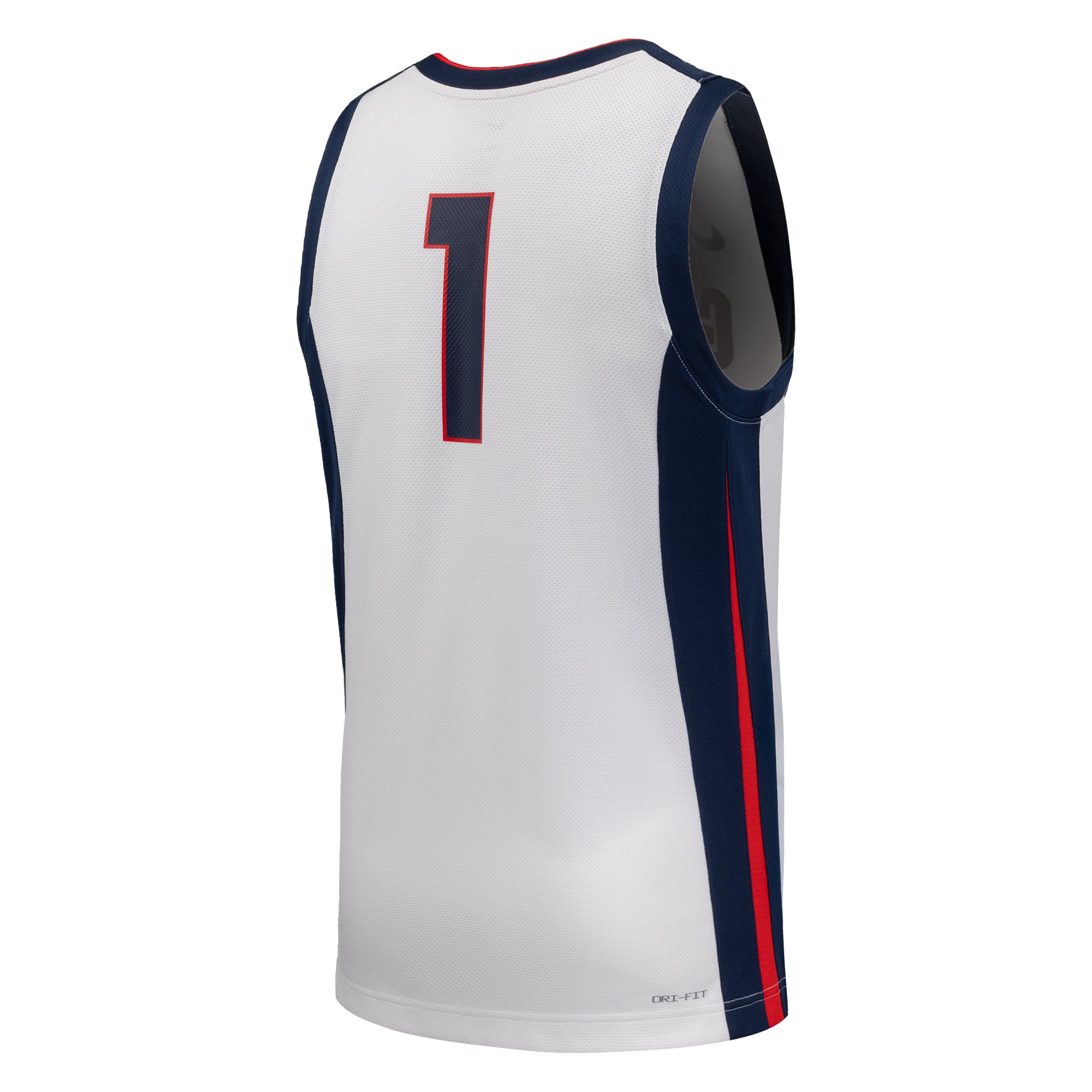 #1 Gonzaga Bulldogs Basketball Jersey White - back view