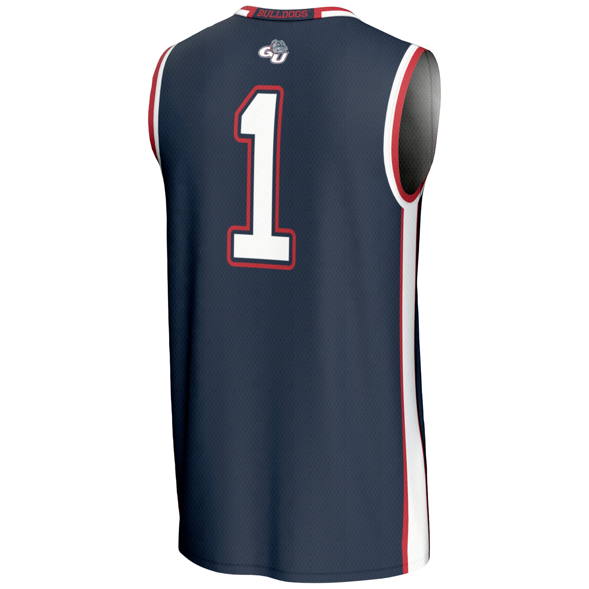 #1 Gonzaga Bulldogs Lightweight Basketball Jersey Navy - back view