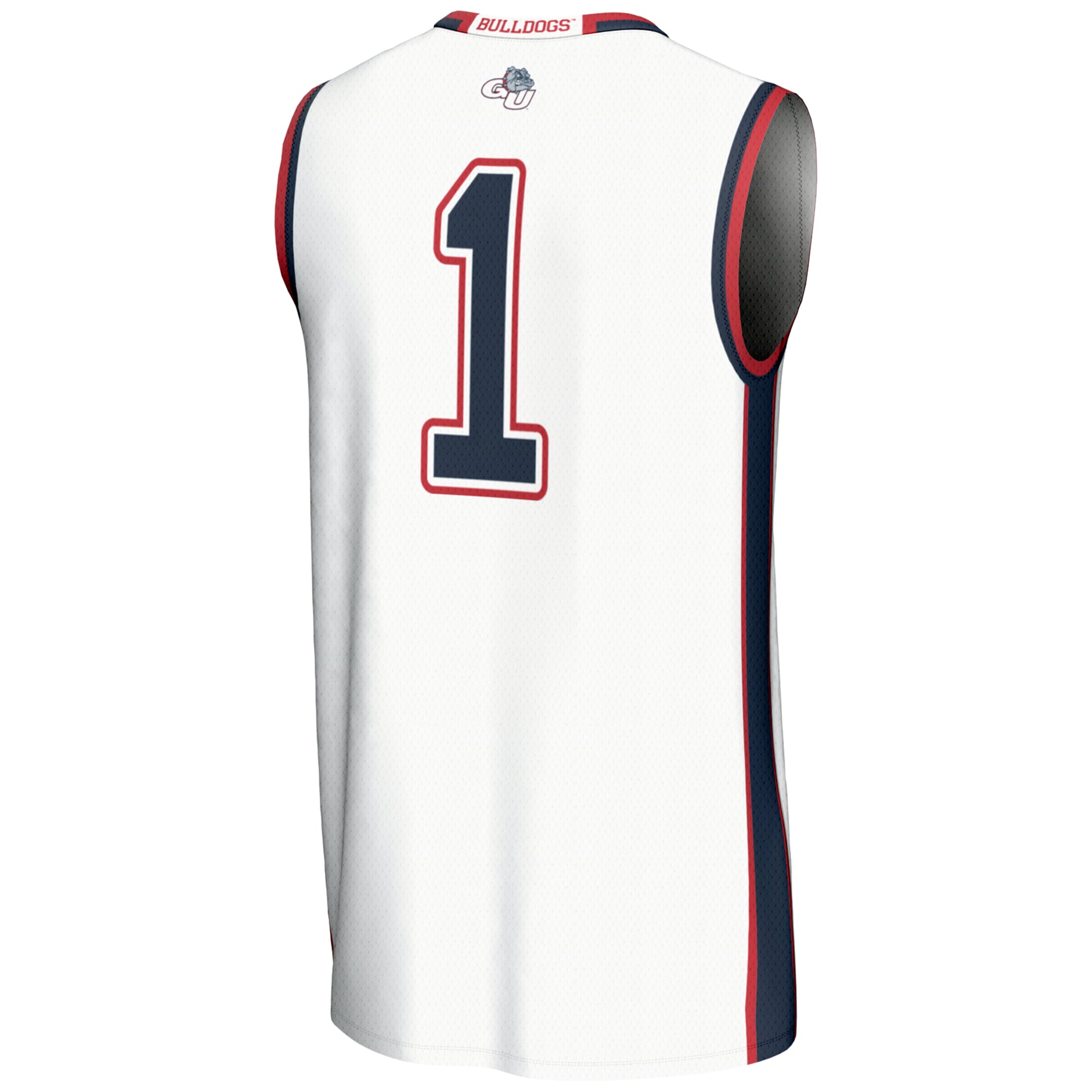 #1 Gonzaga Bulldogs Lightweight Basketball Jersey White - back view