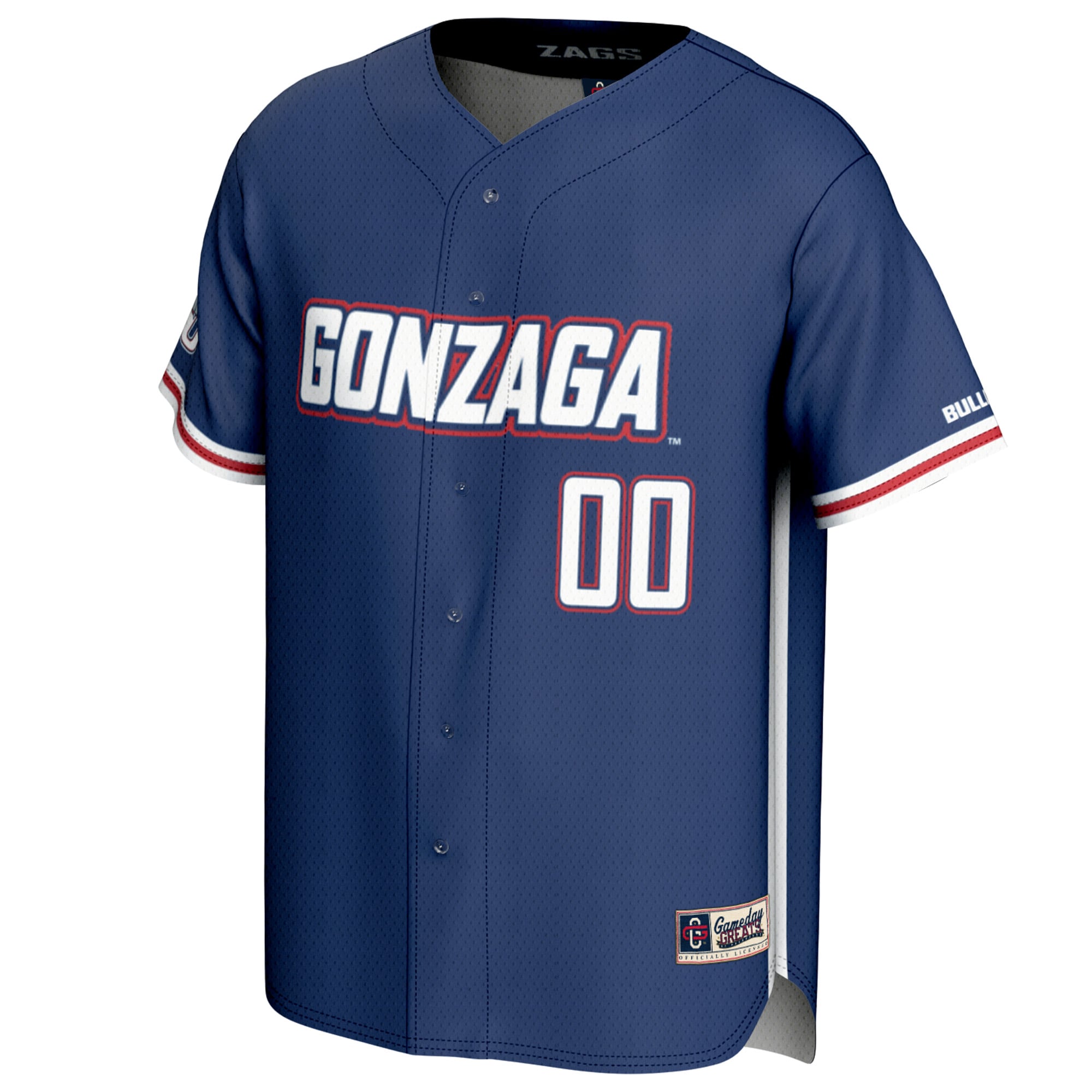 Gonzaga Bulldogs Unisex Baseball Lightweight Jersey Navy - front view