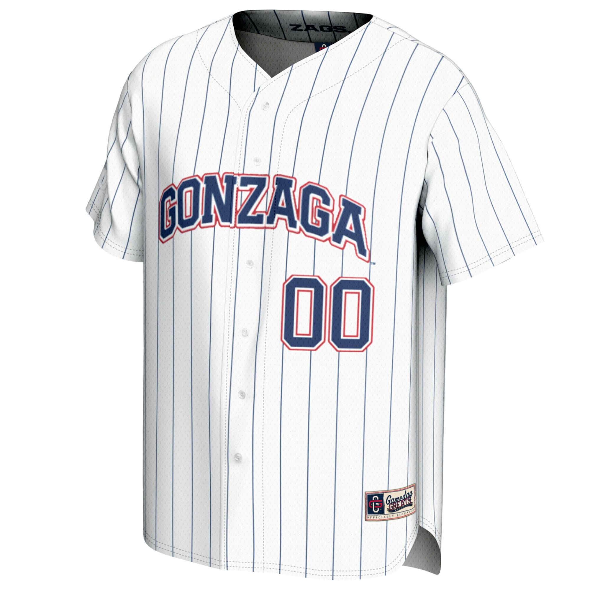 Gonzaga Bulldogs Youth Baseball Lightweight Jersey White - front view
