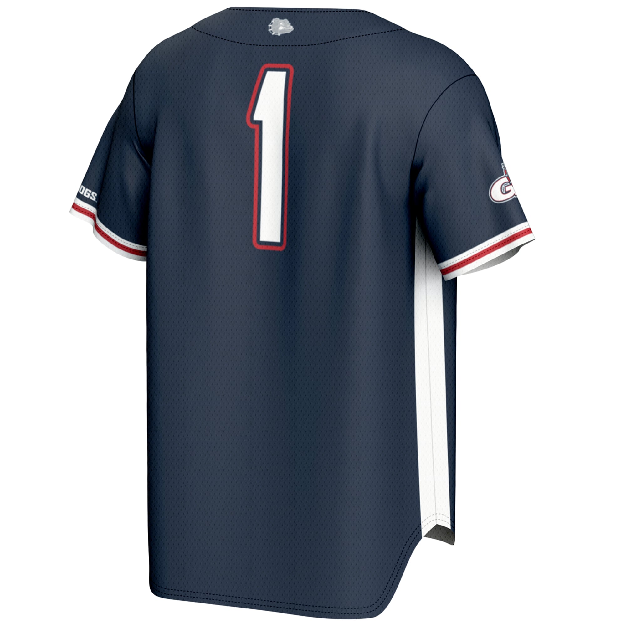 #1 Gonzaga Bulldogs Youth Lightweight Baseball Jersey Navy - back view