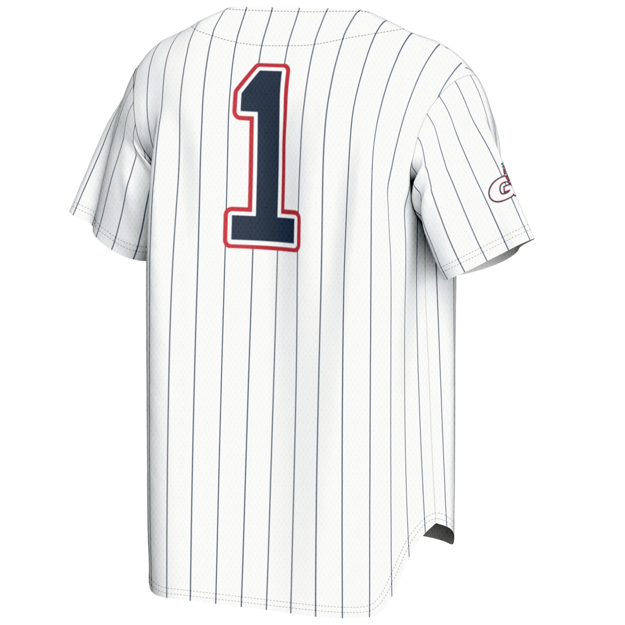 #1 Gonzaga Bulldogs Youth Lightweight Baseball Jersey White - back view