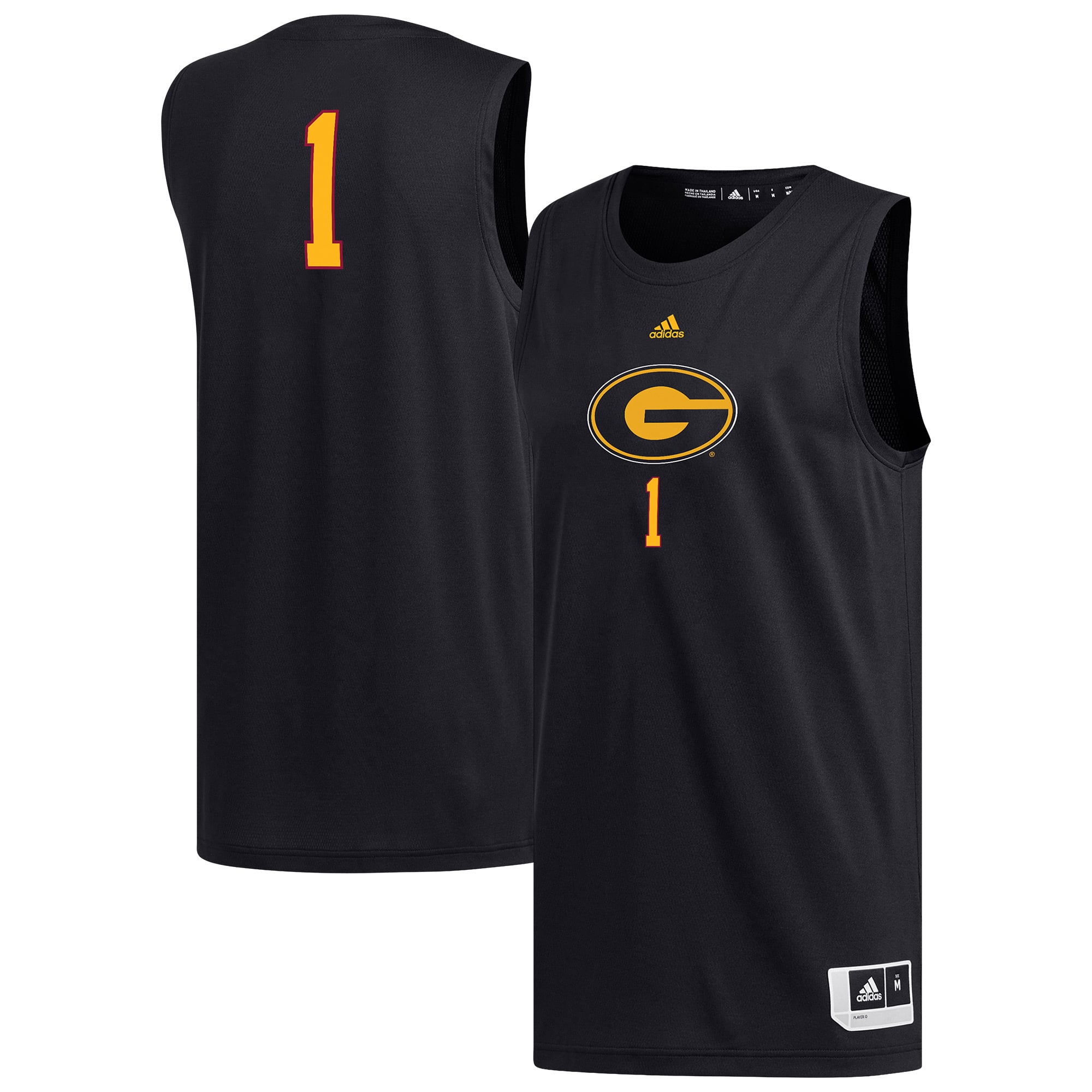 #1 Grambling Tigers Basketball Jersey Black - front and back view