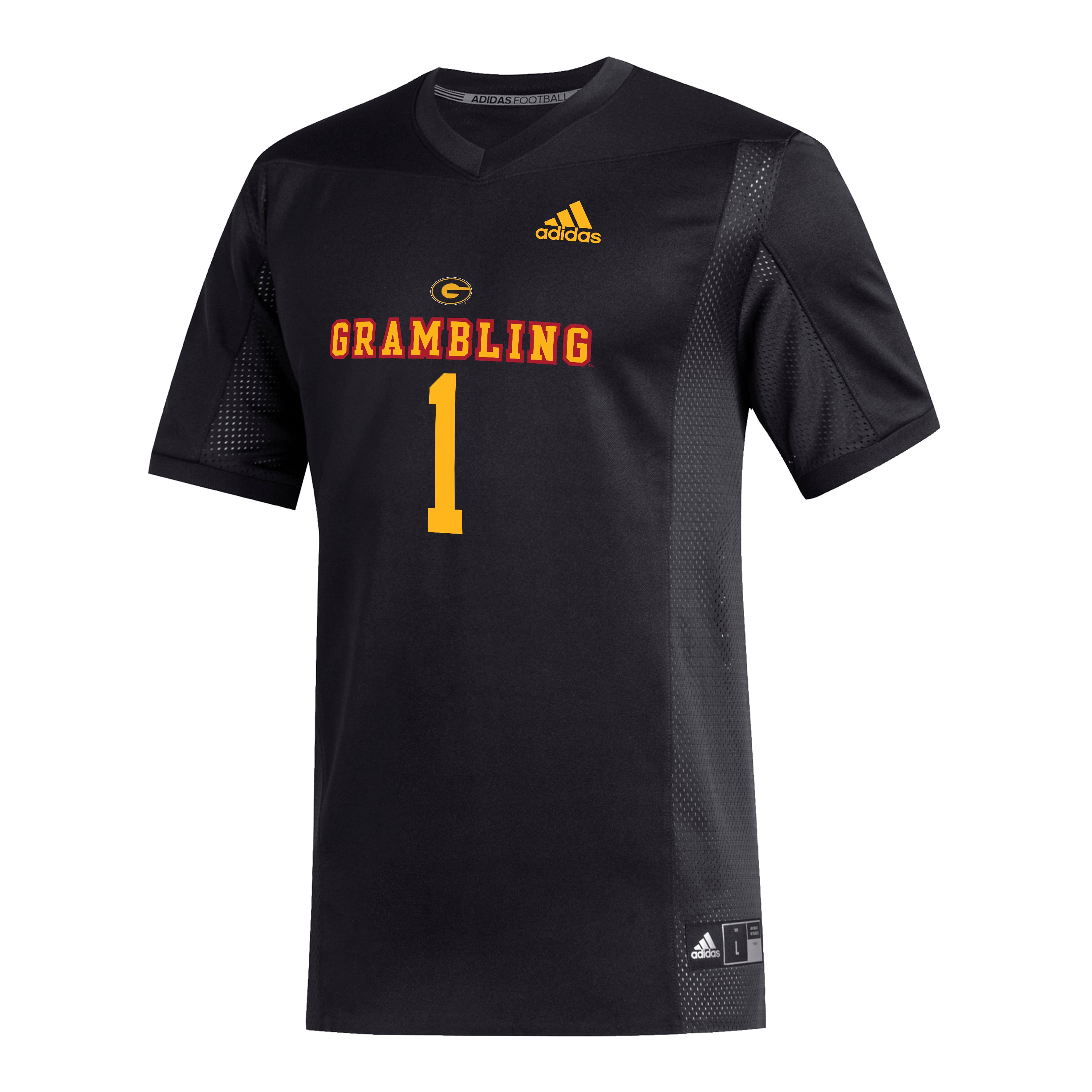 #1 Grambling Tigers Football Jersey Black - front view