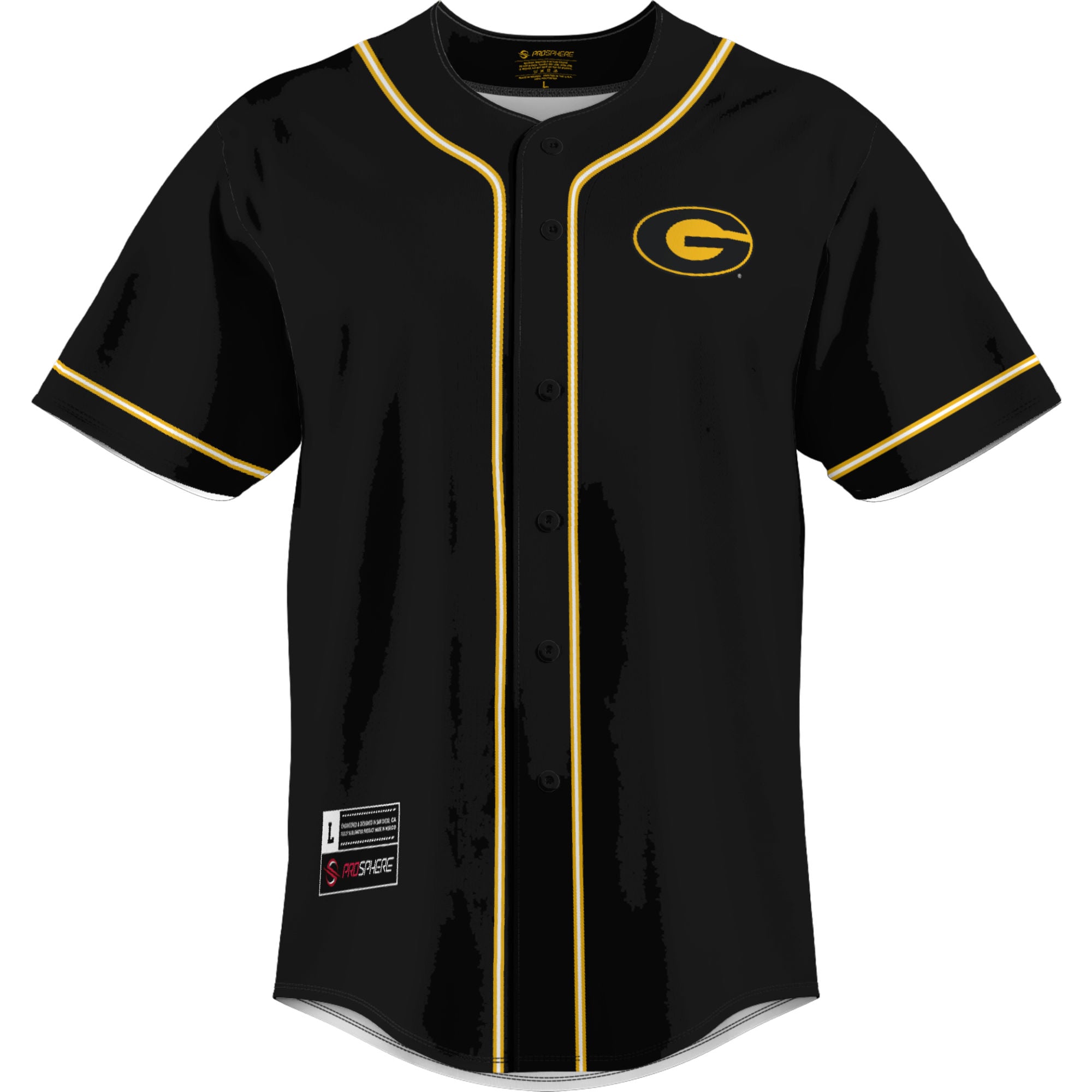 Grambling Tigers Lightweight Baseball Jersey Gold - front view