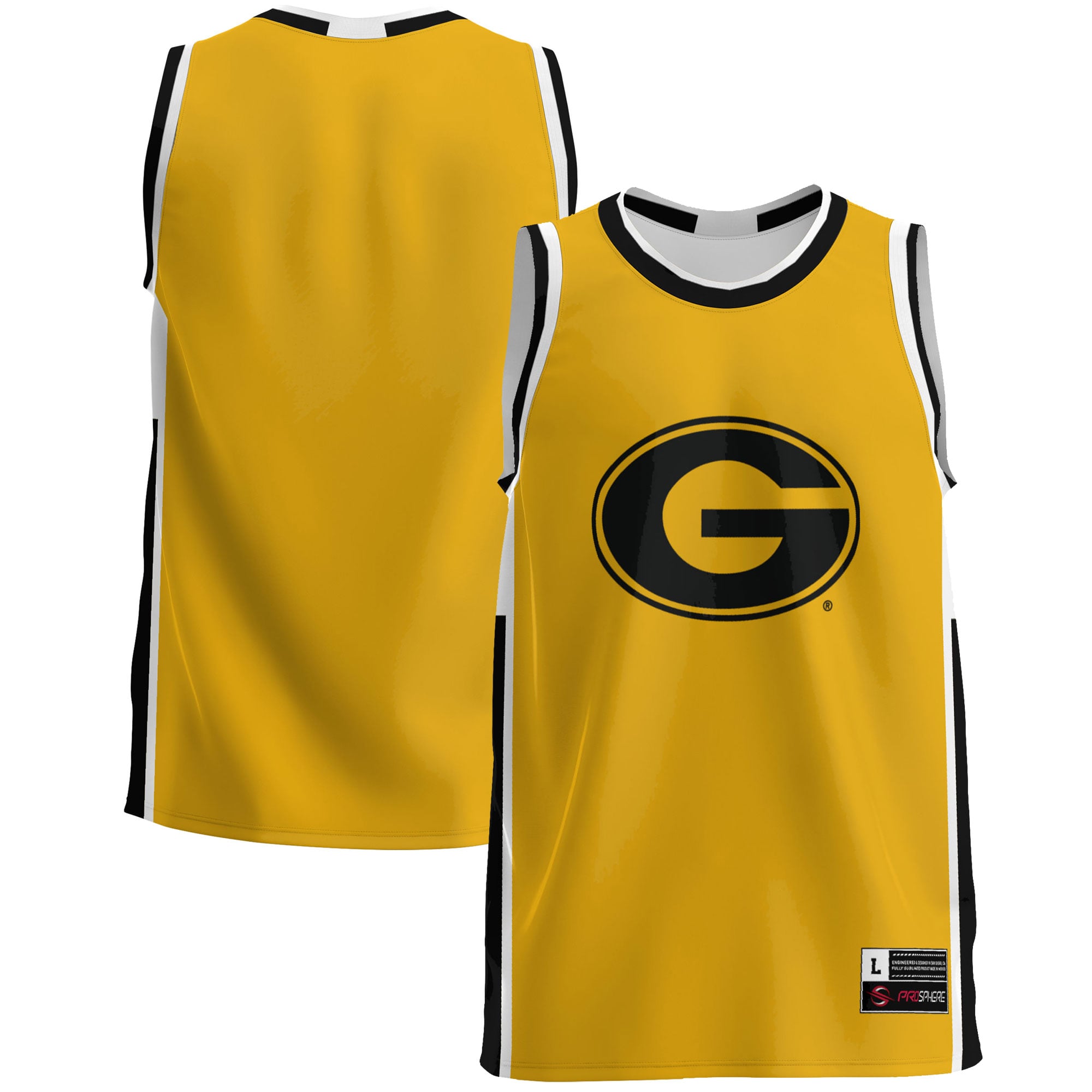 Grambling Tigers Lightweight Basketball Jersey Gold - front and back view